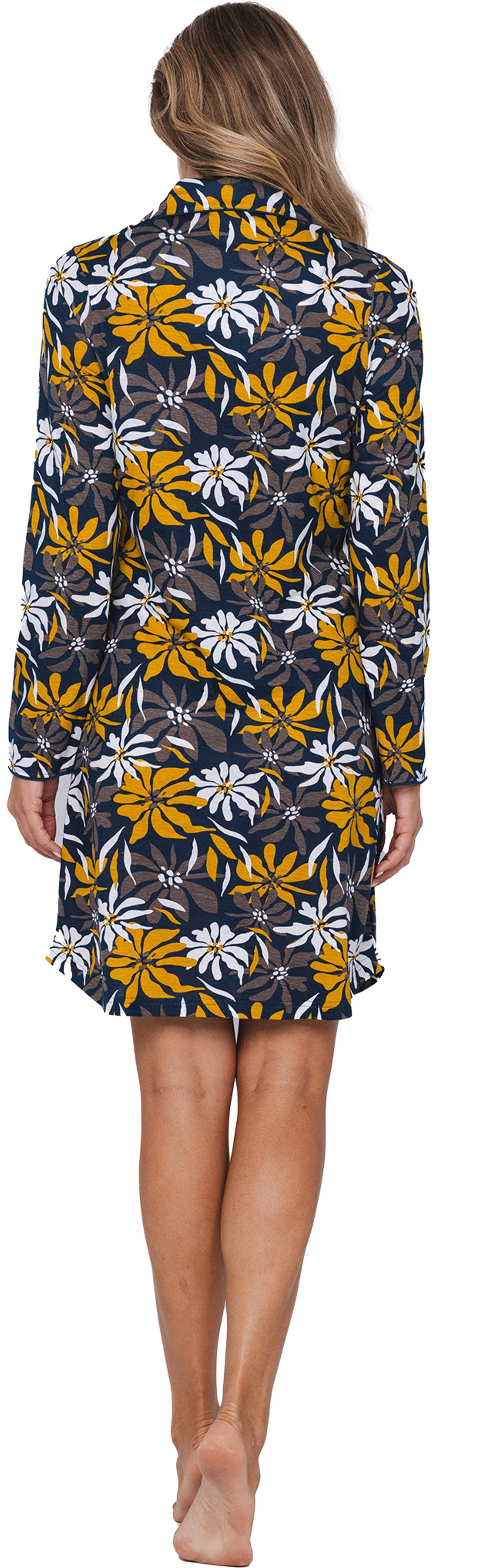 Pastunette Nachthemd Damen Schlafshirt Langarm geknöpft (1-tlg) Modisches Design
