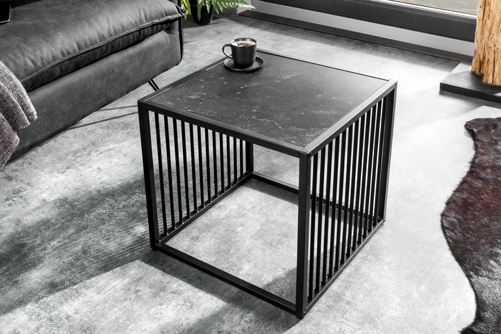 riess-ambiente Beistelltisch ARCHITECTURE 40cm schwarz Wohnzimmer schwarz 1-St), schwarz · · Design Metall | Industrial (Einzelartikel, · Marmor-Optik