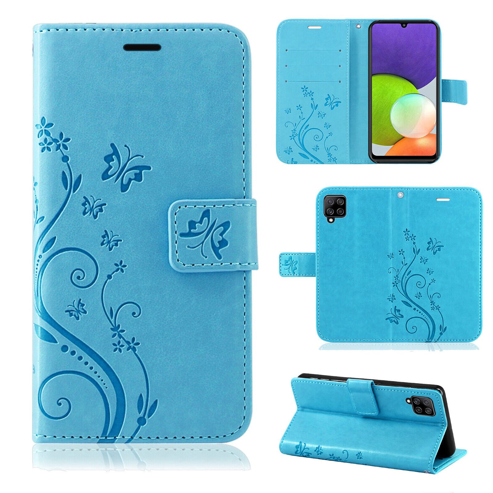 betterfon Handyhülle Handytasche für Samsung Galaxy A22 4G Klapphülle, Bookstyle-Hülle: Magnetverschluss 3 Kartenfächer & Standfunktion