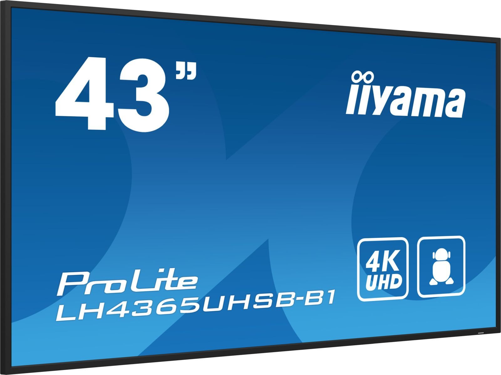 Iiyama DS LH4365UHSB 108cm IPS 24/7 43/3840x2160/DP/2xHDMI/2xUSB 2.0 TFT-Monitor (3840 x 2160 px, 4K Ultra HD, 8 ms Reaktionszeit, IPS, Wi-Fi, Lautsprecher, HDCP)