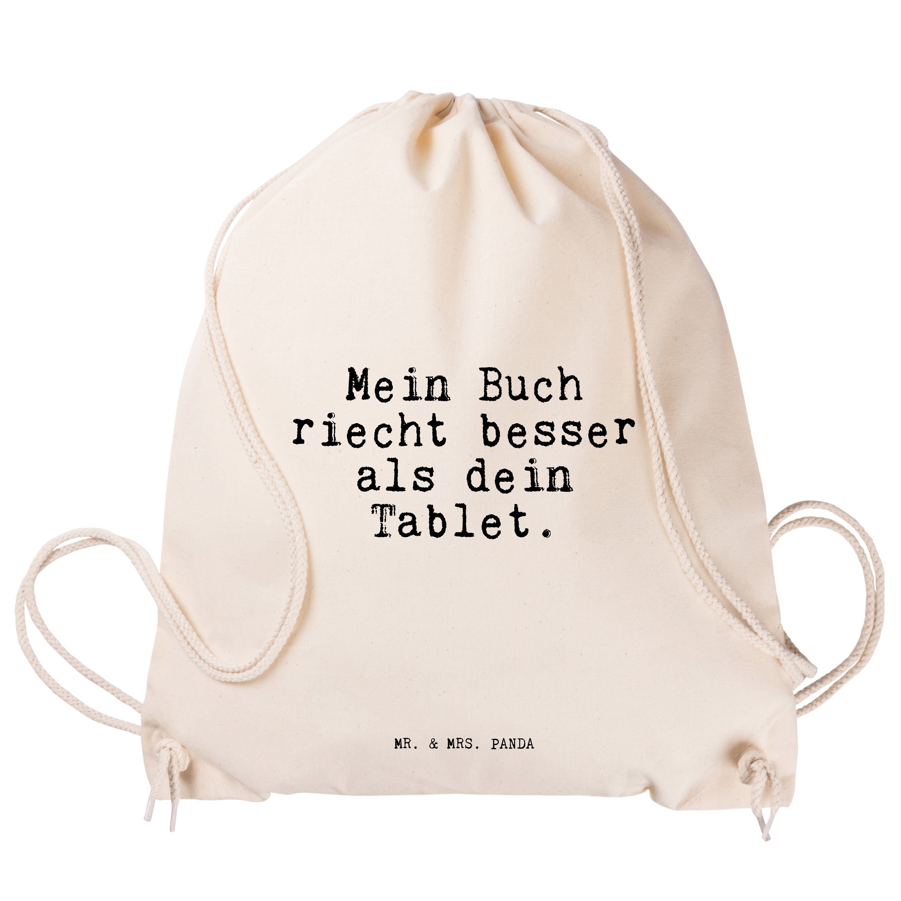 Bücherwurm, Mein - Buch Panda (1-tlg) Mr. Tasc riecht Geschenk, besser... Sporttasche & Mrs. - Transparent