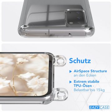 EAZY CASE Handykette Boho Umhängeband für Samsung Galaxy S20 / 5G 6,2 Zoll, Phone Chain nutzbar als Bauchtasche Body Case Riemchen mit Hülle Weiß