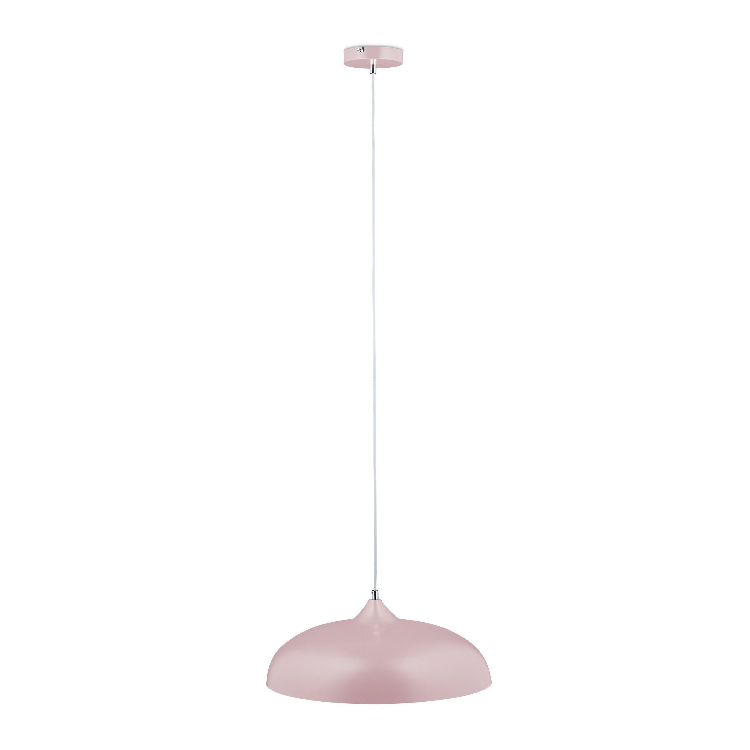 Metallschirm, Pastell mit Grau Pink Rosa Hängelampe Pendelleuchte relaxdays