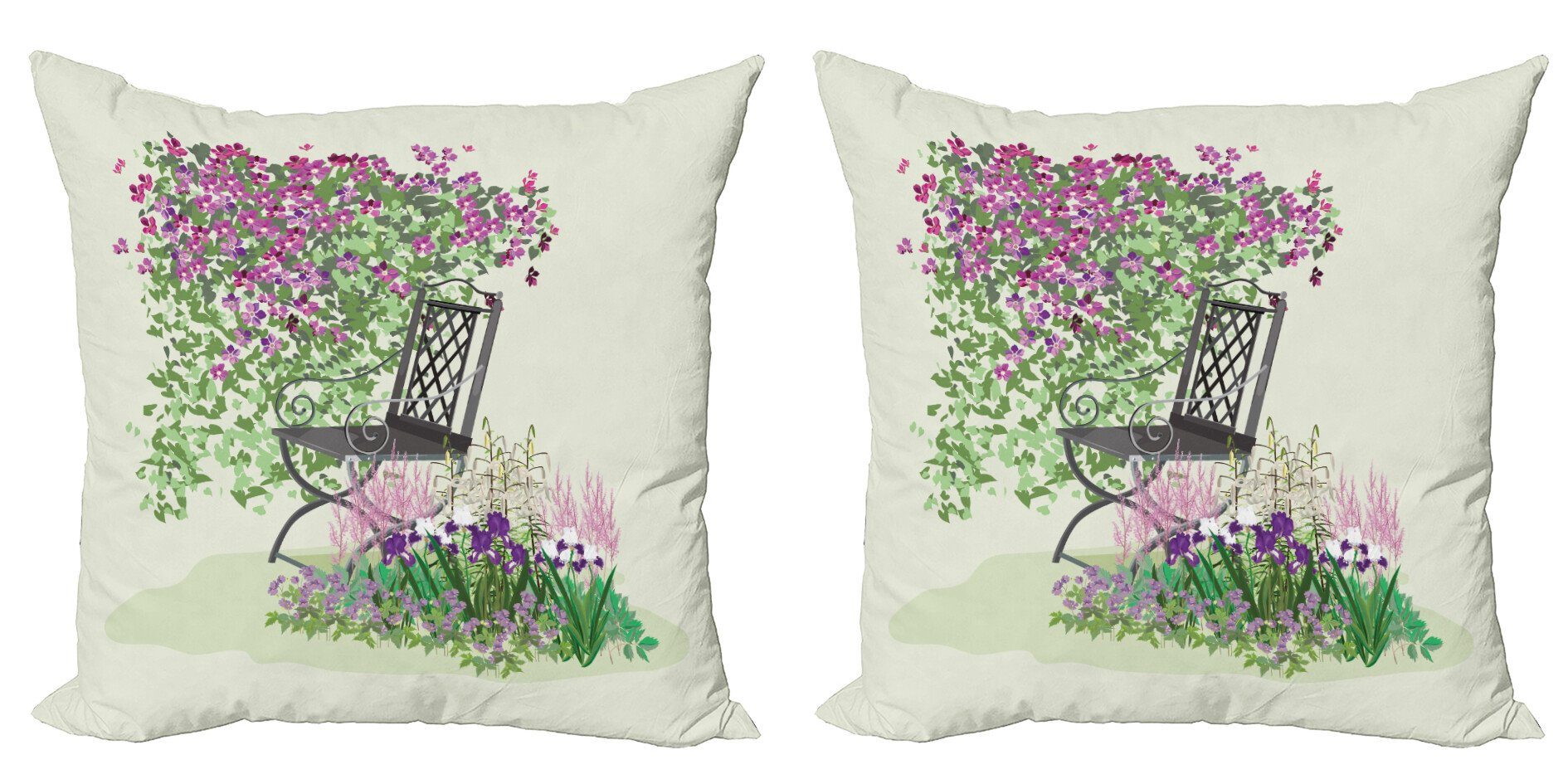 Kissenbezüge Modern Accent Stück), Digitaldruck, Blooming Garden Abakuhaus Sommer Doppelseitiger Blumen (2
