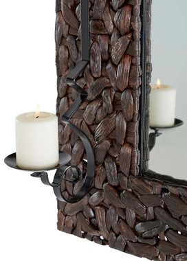 Home affaire Spiegel »Schönerempfang«, mit Kerzenhalter, geflochtenes Wasserhyazinthengeflecht, Breite 150 cm