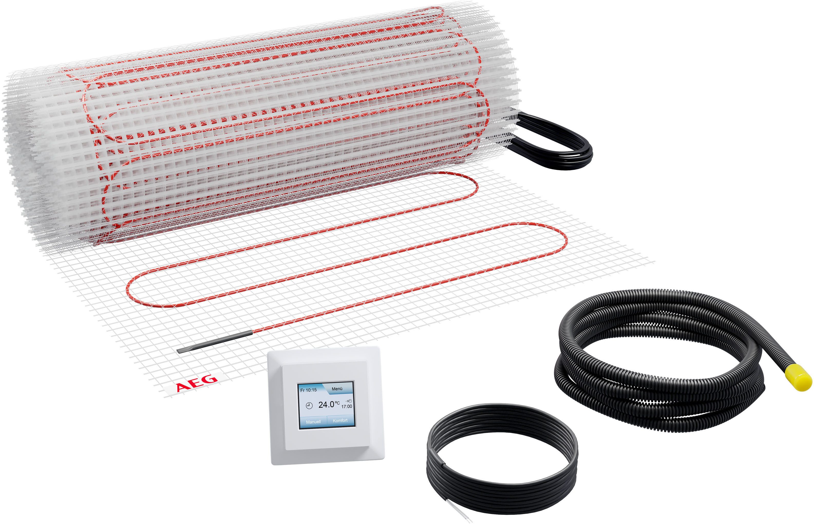 AEG Haustechnik Fußbodenheizung Basis Thermo Boden »TBS TB 160/1.5 Set Plus«, Elektrische Fußbodenheizung, Heizmatte 1.5 m², 160 W/m²