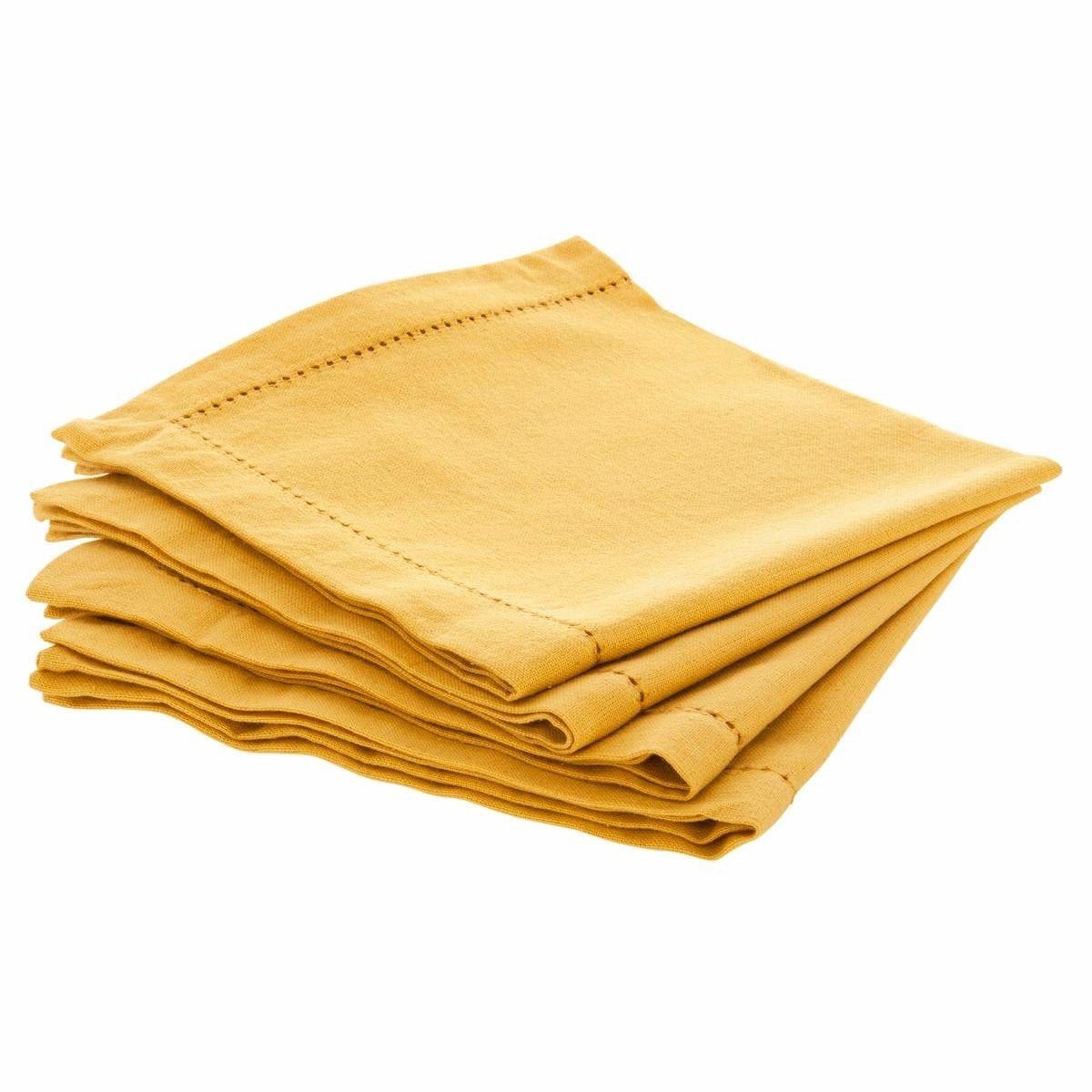 Atmosphera Créateur d'intérieur Stoffserviette Tischservietten, 4er-Set an ockerfarbenen Bankettservietten. Reduzierter Preis € 20,99. Unverbindliche Preisempfehlung € 26,99