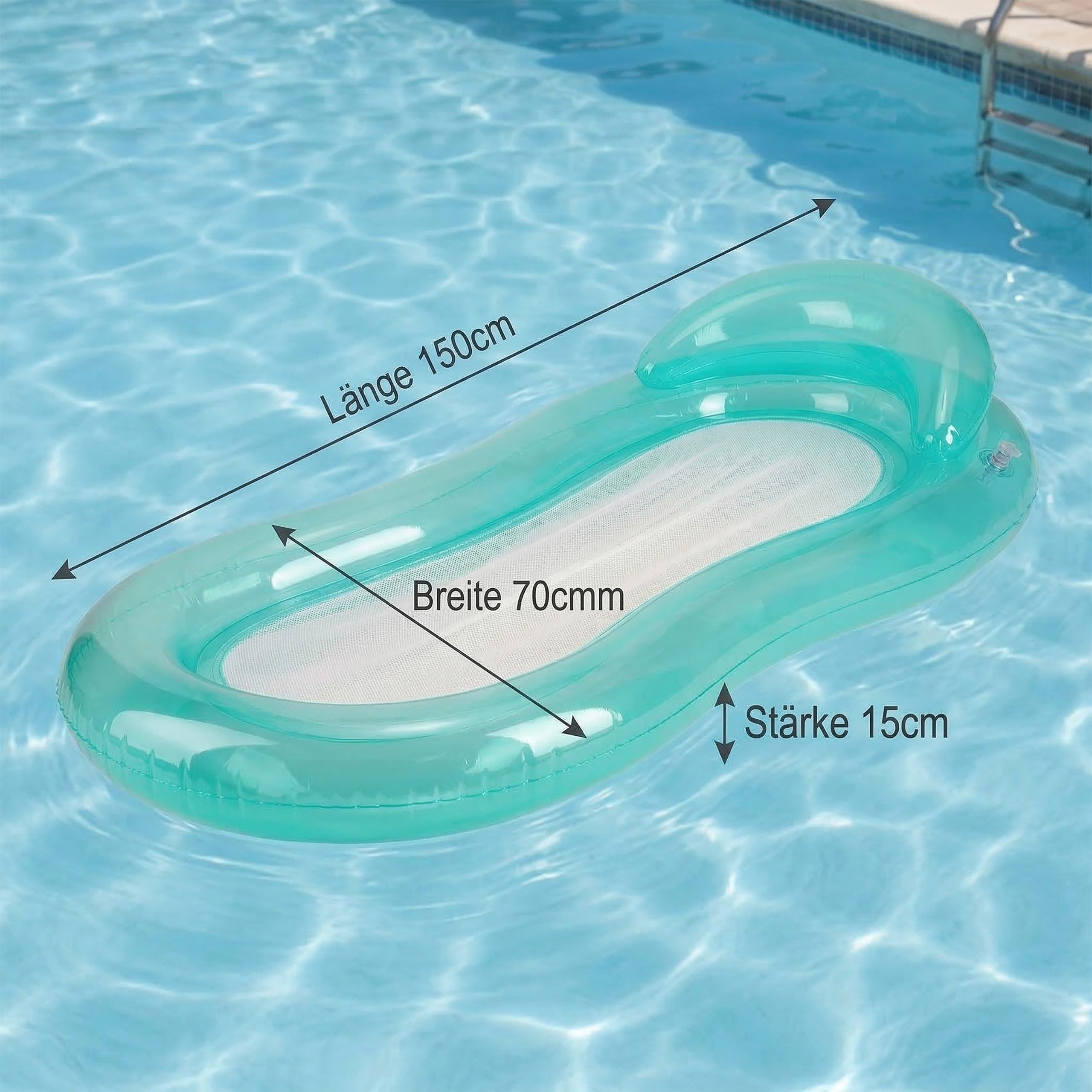 Lantelme Luftmatratze und Poolring zur Auswahl Loungesessel Schwimmring Liege Sessel, Aufblasbar, für Pool, Schwimmbad