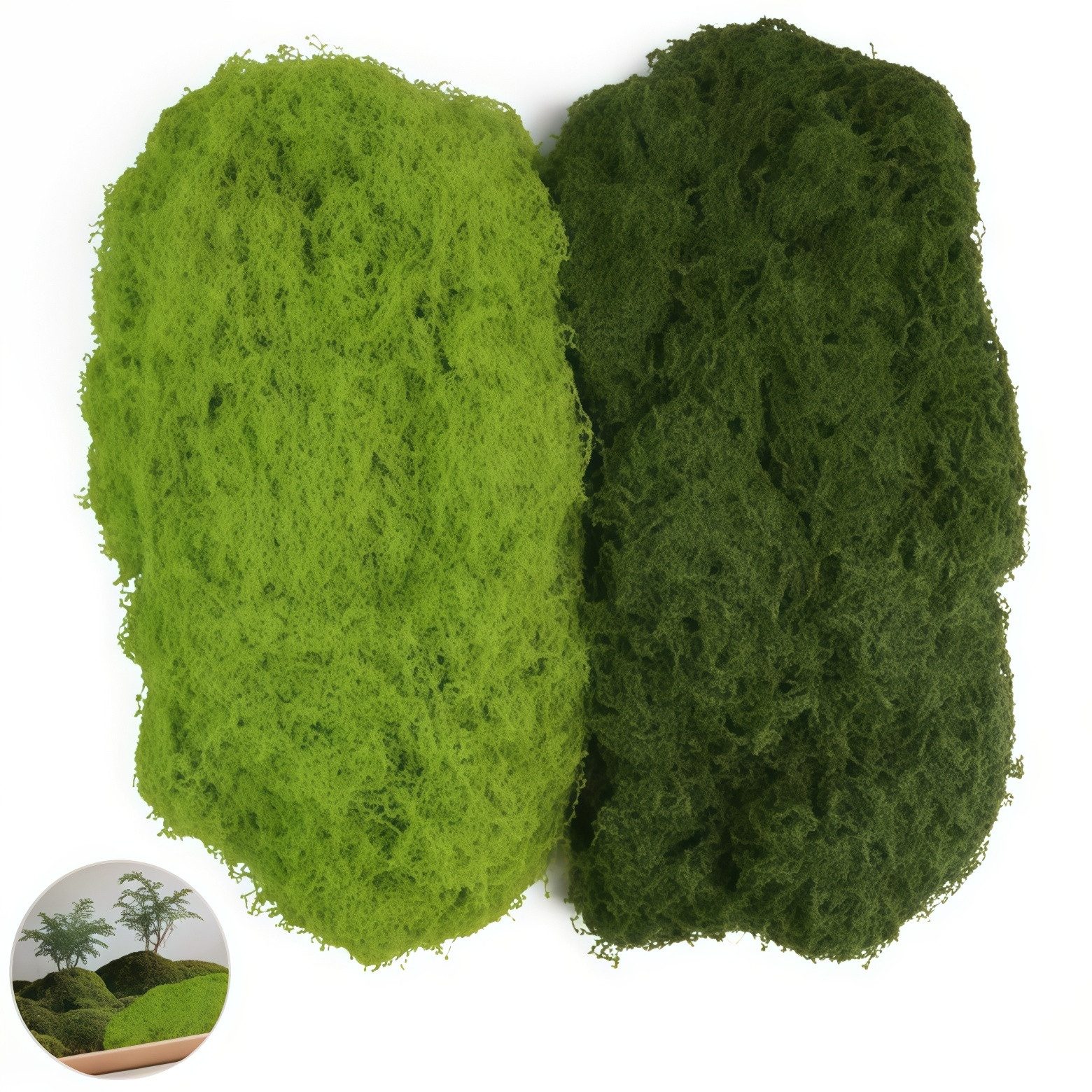 FOUORTUNATE-BEE Bastelmoos 200 g künstliches Moos in Dunkelgrün für Dekoration & DIY, (2-tlg), Ideales Bastel-Material für Wand, Hochzeit & Modellbau