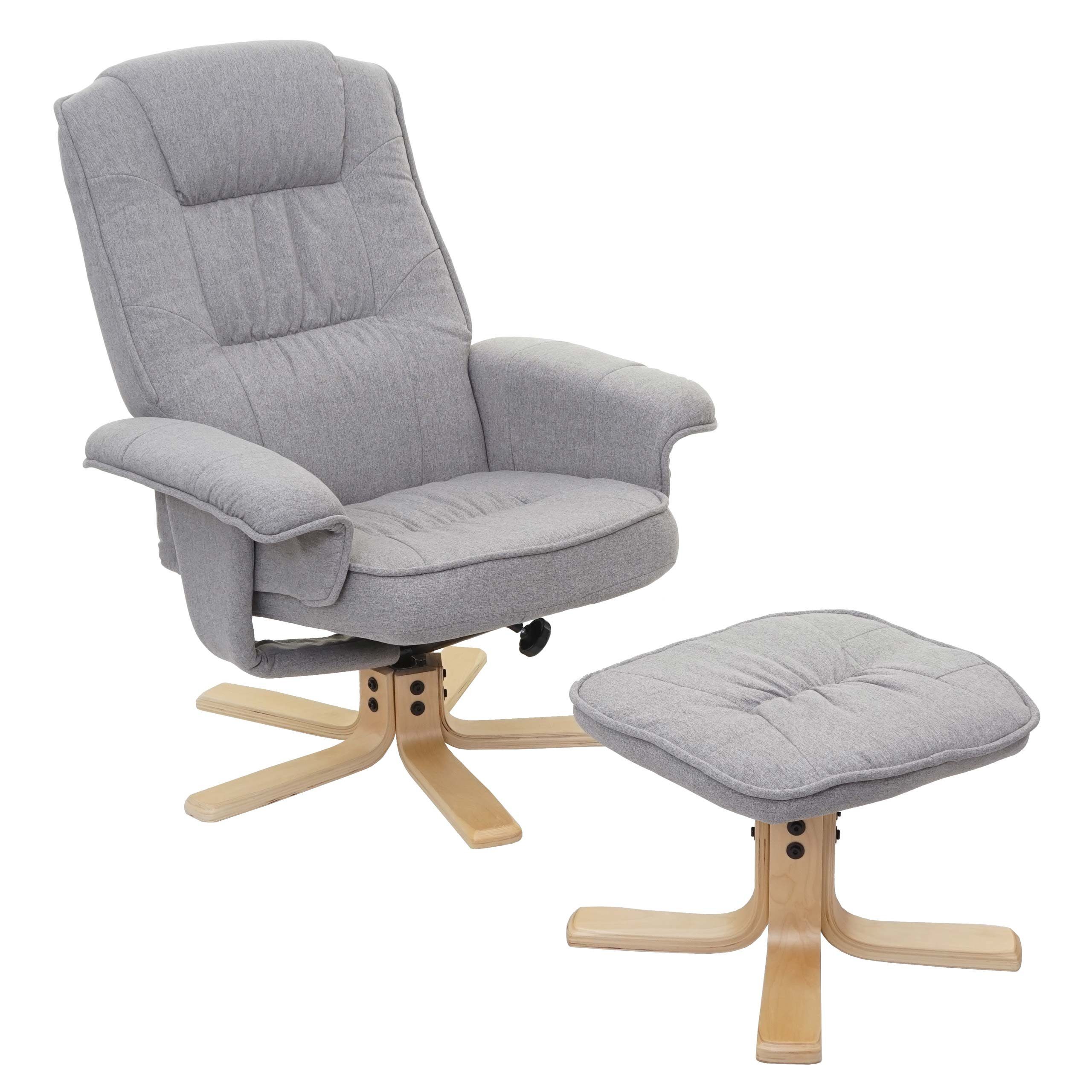 MCW Relaxsessel H56-T, mit Hocker, Breite Armlehnen, Um 360° drehbar