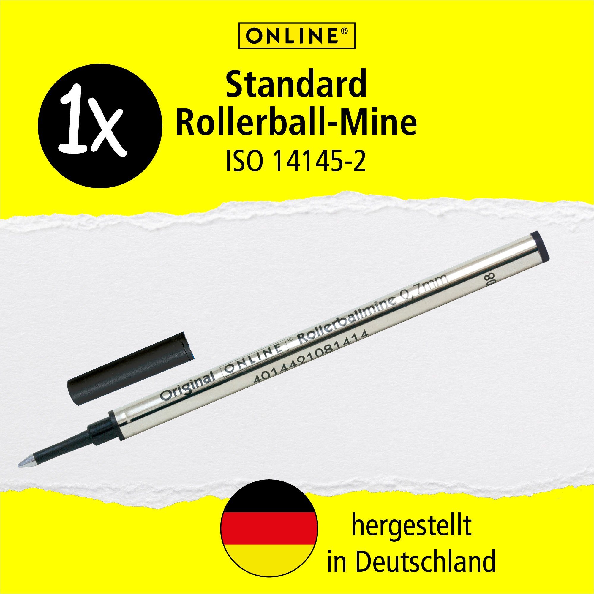 Online Pen Tintenroller Rollerball Mine, dokumentenecht, für Standard-Tintenroller, hergestellt in Deutschland