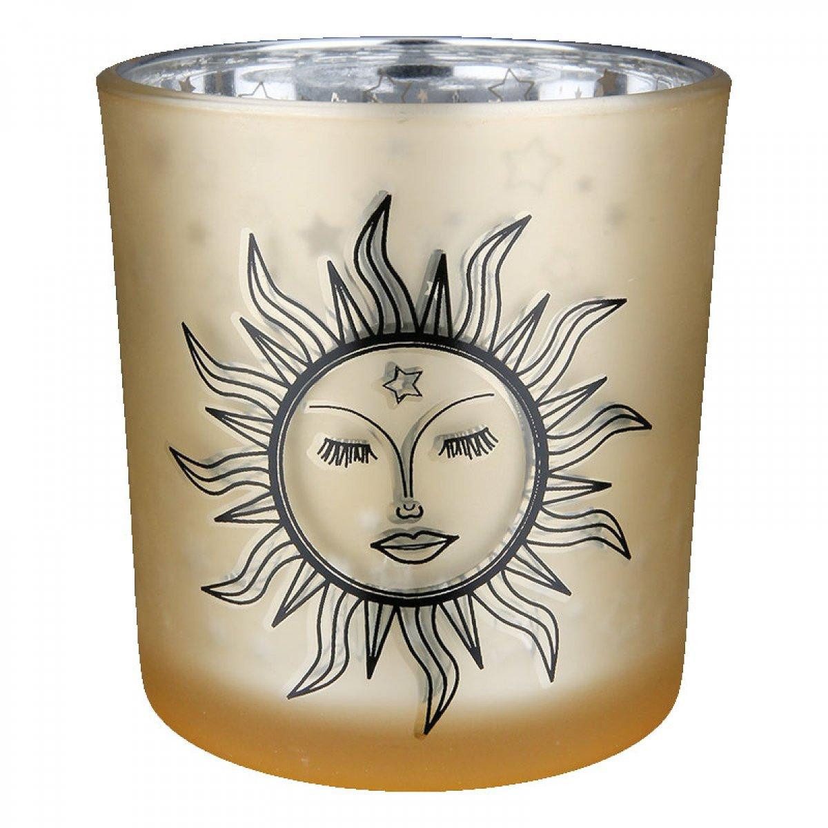 GILDE Kerzenhalter Windlicht Harmonie Sonne (8cm)