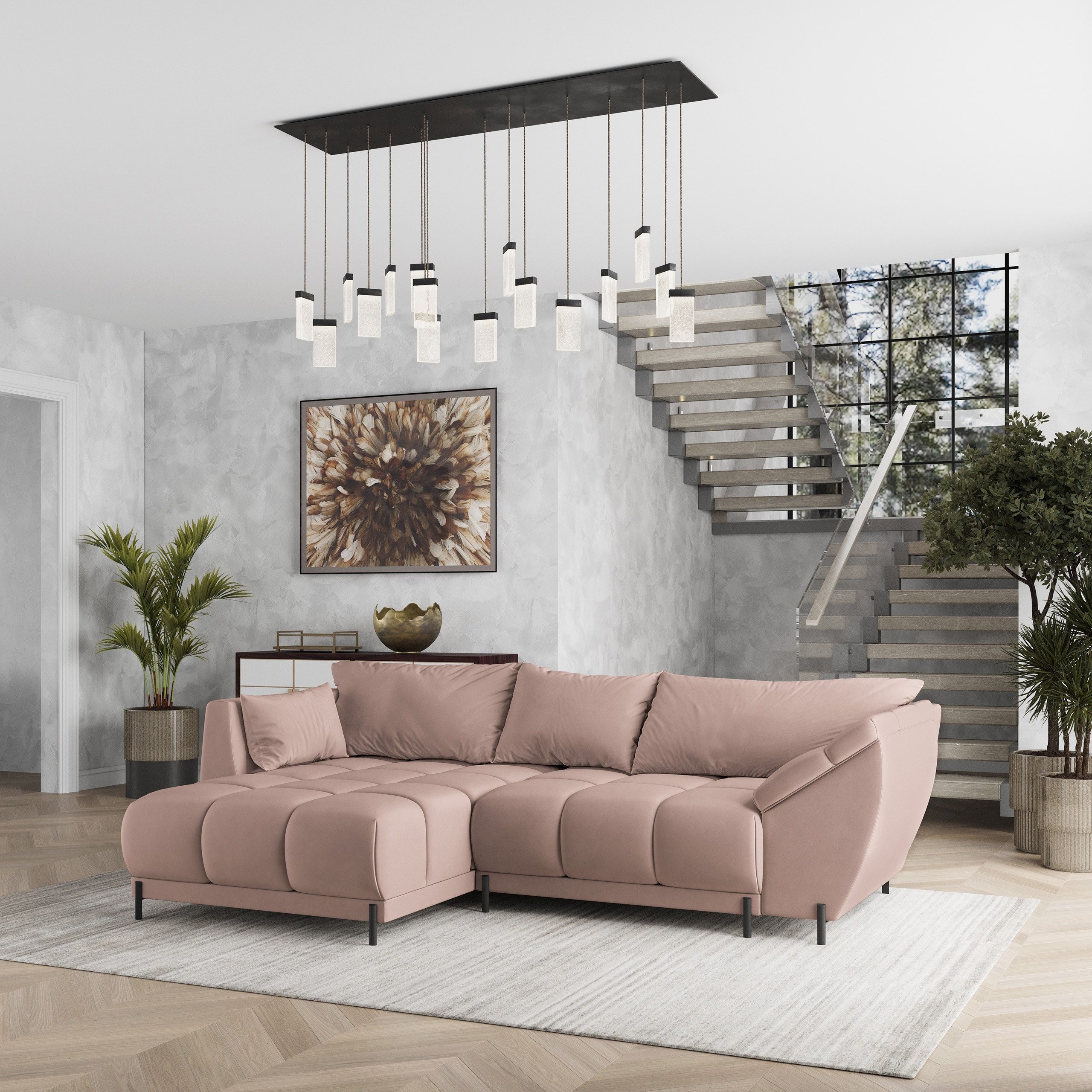 Masseno Ecksofa VESTANO mit Schlaffunktion L-Form, Sofa mit Bettkasten