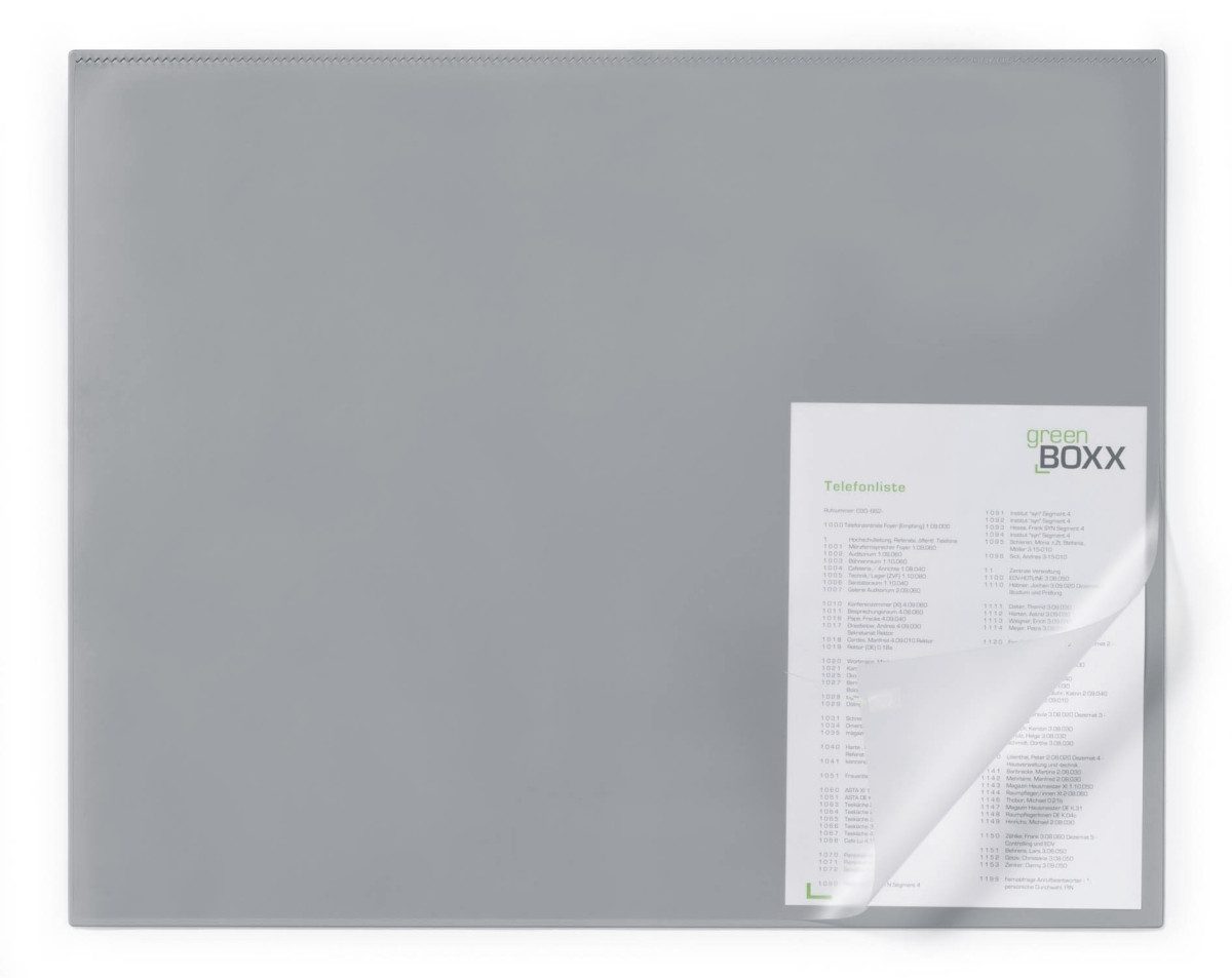 DURABLE Schreibtischunterlage Schreibunterlage 65x50cm mit Kantenschutz grau