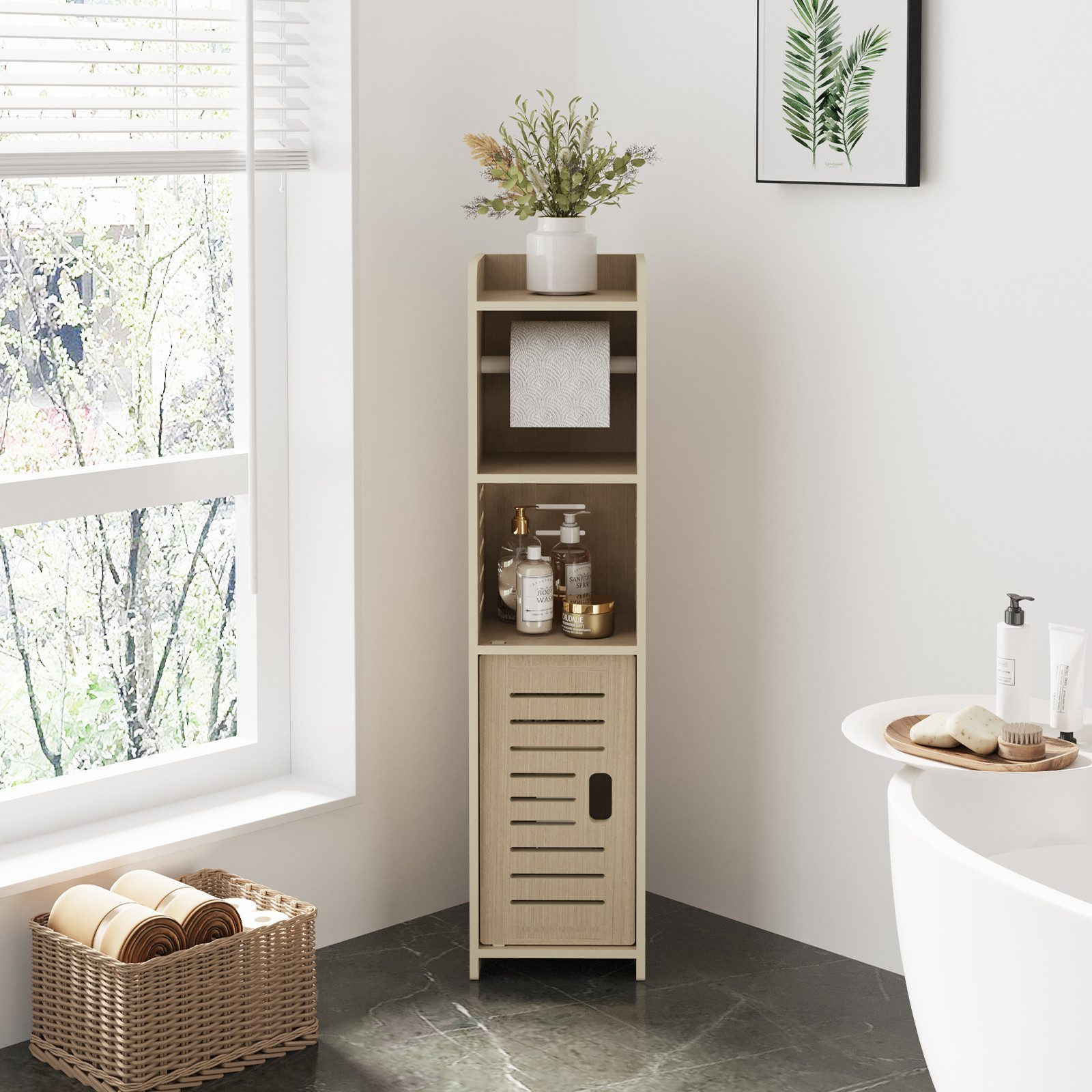 Dripex Beistellschrank Badschrank schmal, Toilettenschrank mit Papierrollen günstig online kaufen