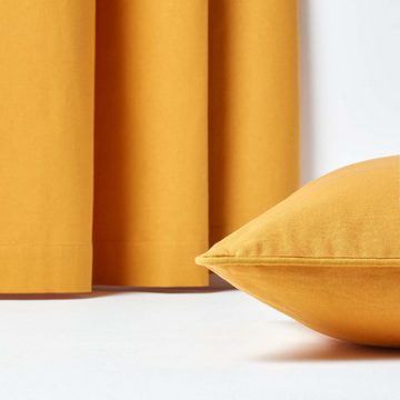 Kissenhülle Senfgelber Kissenbezug aus Baumwolle, 30 x 30 cm, Homescapes
