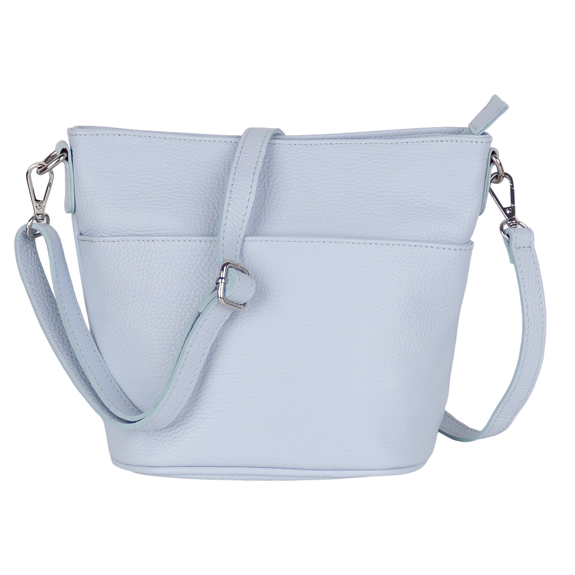 MIRROSI Umhängetasche Damen, Crossbody Bag, Echtleder Made in Italy (1 Tasche 2 Gurte oder Basic Version 1 Tasche 1 Gurt), 24x18x12cm (BXHXT)