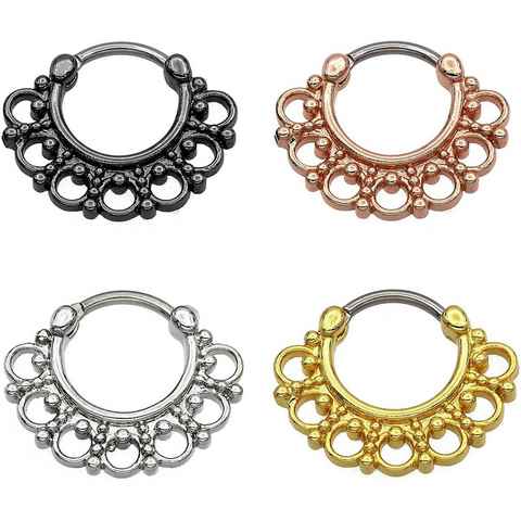 Karisma Piercing-Set Karisma Titan G23 Septum Clicker Segment Ring Nasenring Nasenpiercing- 1,2x8mm tsc-h003 - Silber