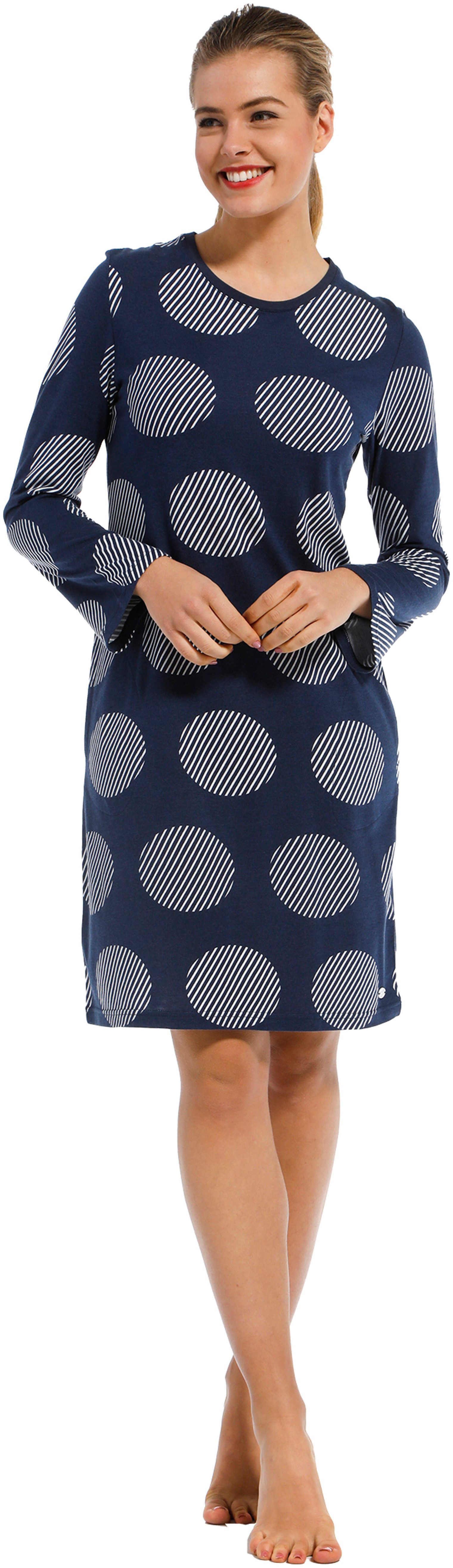 Pastunette Nachthemd Damen Nachthemd mit langem Arm (1-tlg) Modisches DEsign