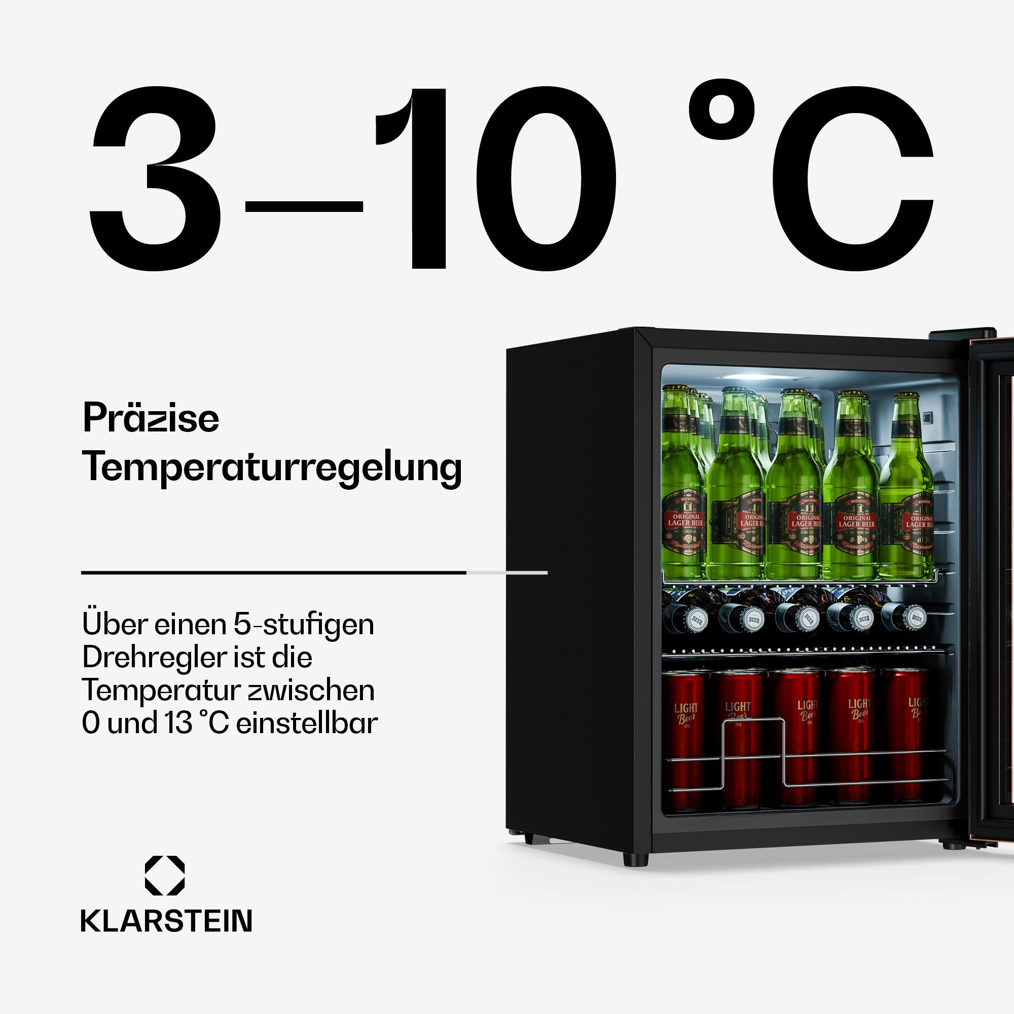 Klarstein Getränkekühlschrank 10047760, 64 cm hoch, 47.4 cm breit – Bild 4 von 5