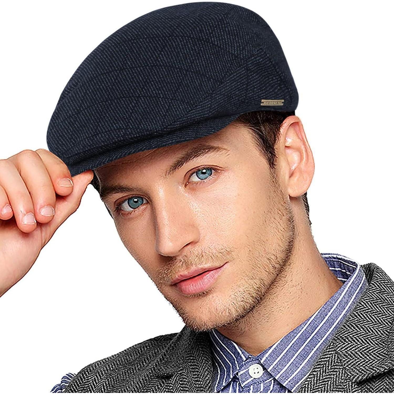 Schirmmütze Schiebermütze Herren Gatsby Newsboy Schirmmütze Einheitsgröße Blau