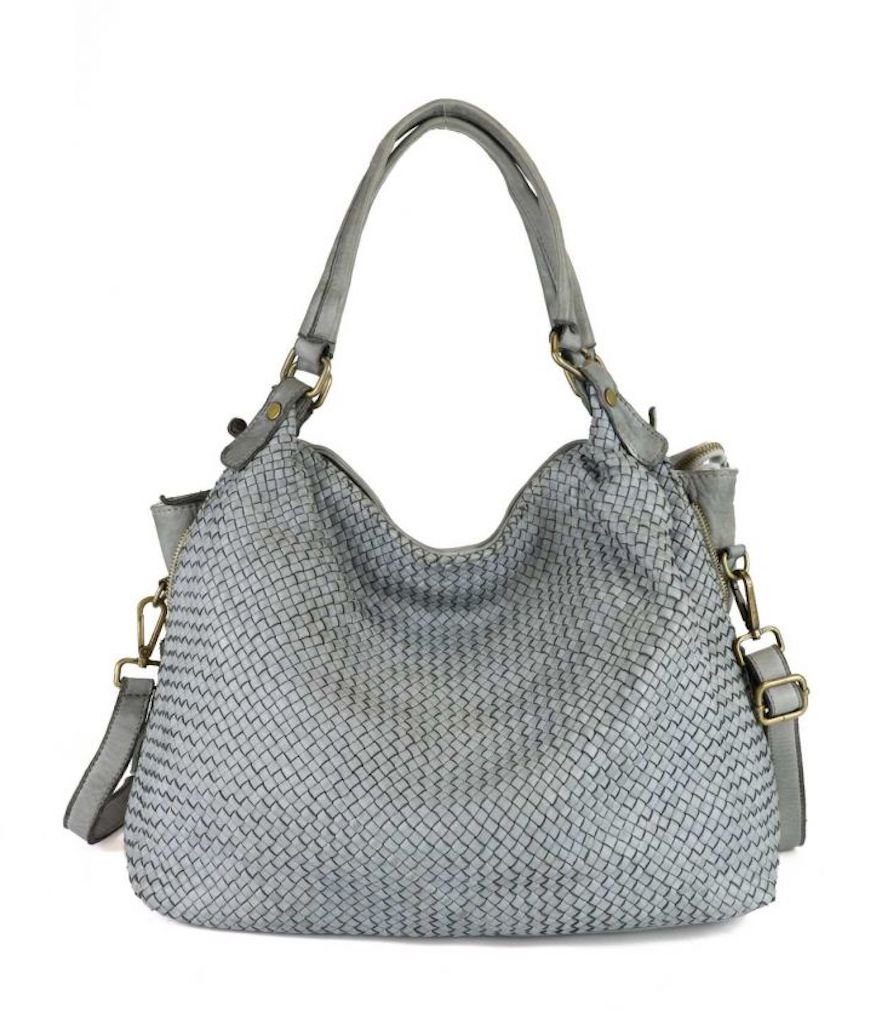 BZNA Handtasche Lea Italy Designer Damen Schultertasche Tasche Leder, Geflochtenes Leder