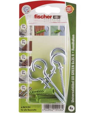 fischer Schrauben- und Dübel-Set Fischer Universaldübel-Set UX green 6.0 x 35 mm -