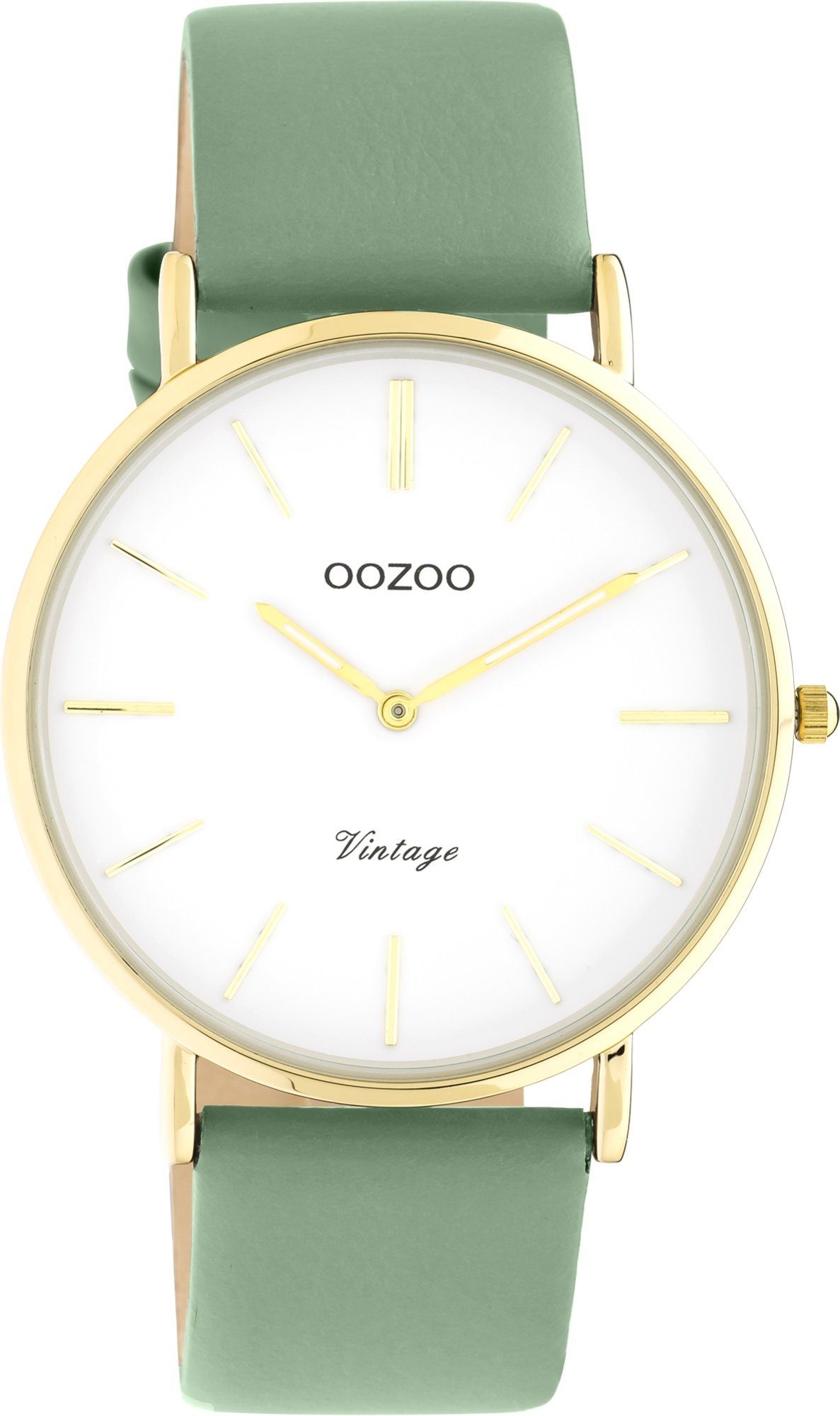 OOZOO Quarzuhr Oozoo Damen Armbanduhr Vintage Series, Damenuhr rund, groß  (ca. 40mm) Lederarmband, Fashion-Style, Gehäuse-Durchmesser 40 mm (ohne  Krone), Gehäuse-Höhe ca. 6,9 mm