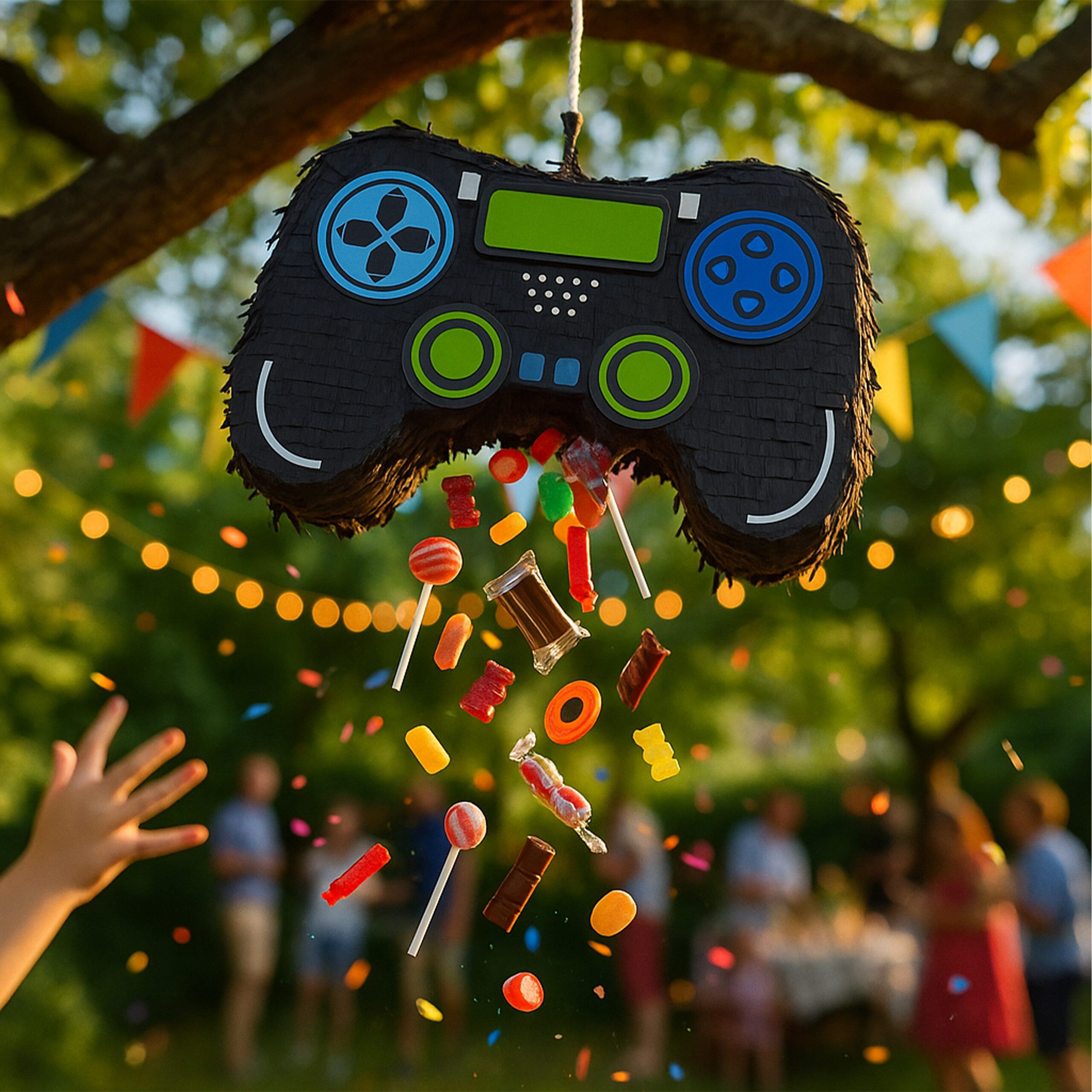 relaxdays Pinata Set Gamer Stab & Maske