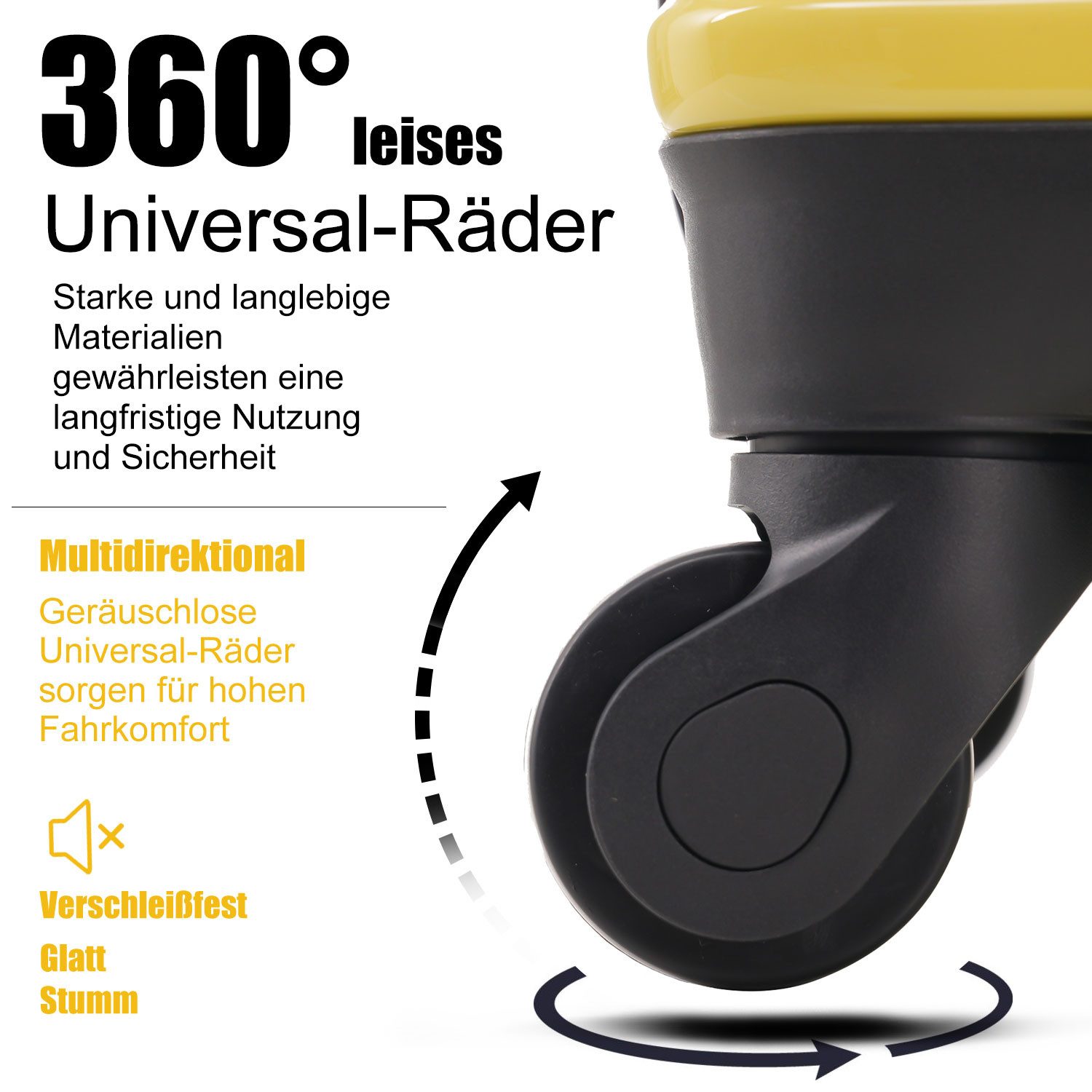 OKWISH Hartschalen-Trolley Leise 360°-Räder, 4 Rollen, günstig online kaufen
