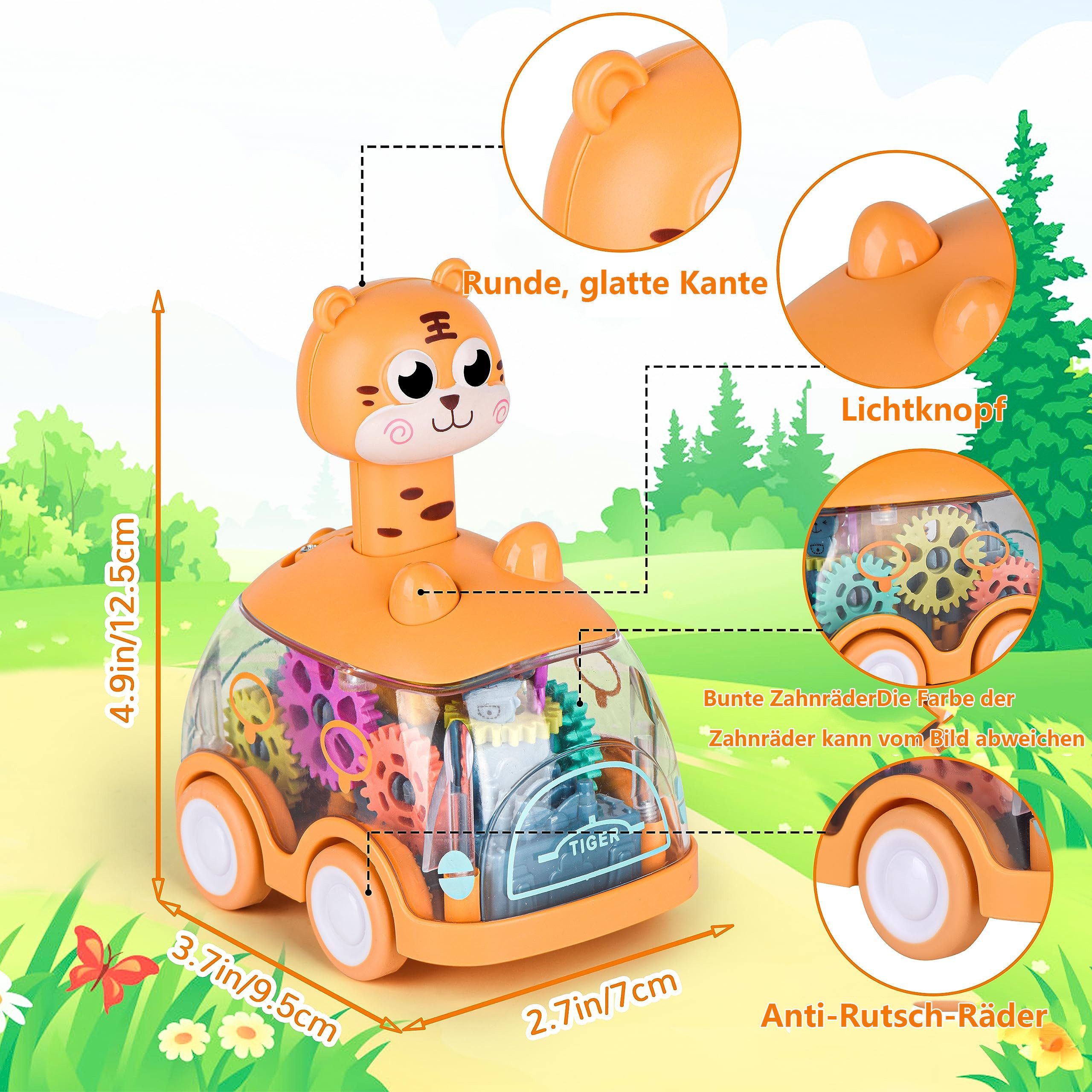 CLTYQ Spielzeug-Auto Giraffe und Tiger,Baby Toy Cars Press and Go Auto für günstig online kaufen
