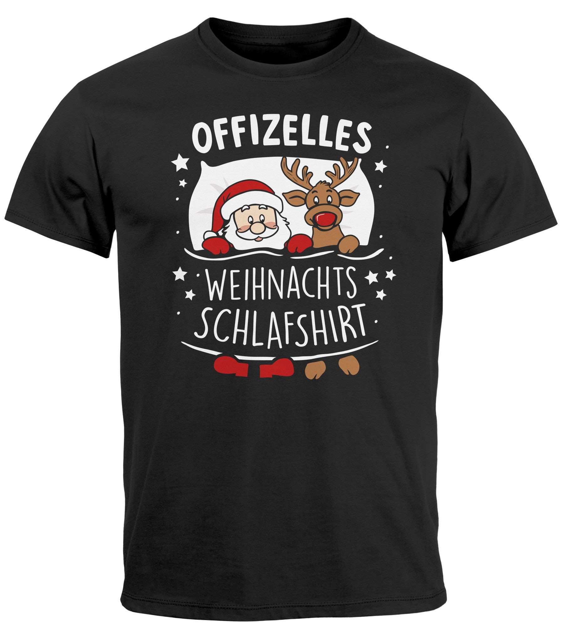 Print-Shirt Herren T-Shirt Weihnachten Offizielles Weihnachtsschlafshirt Santa