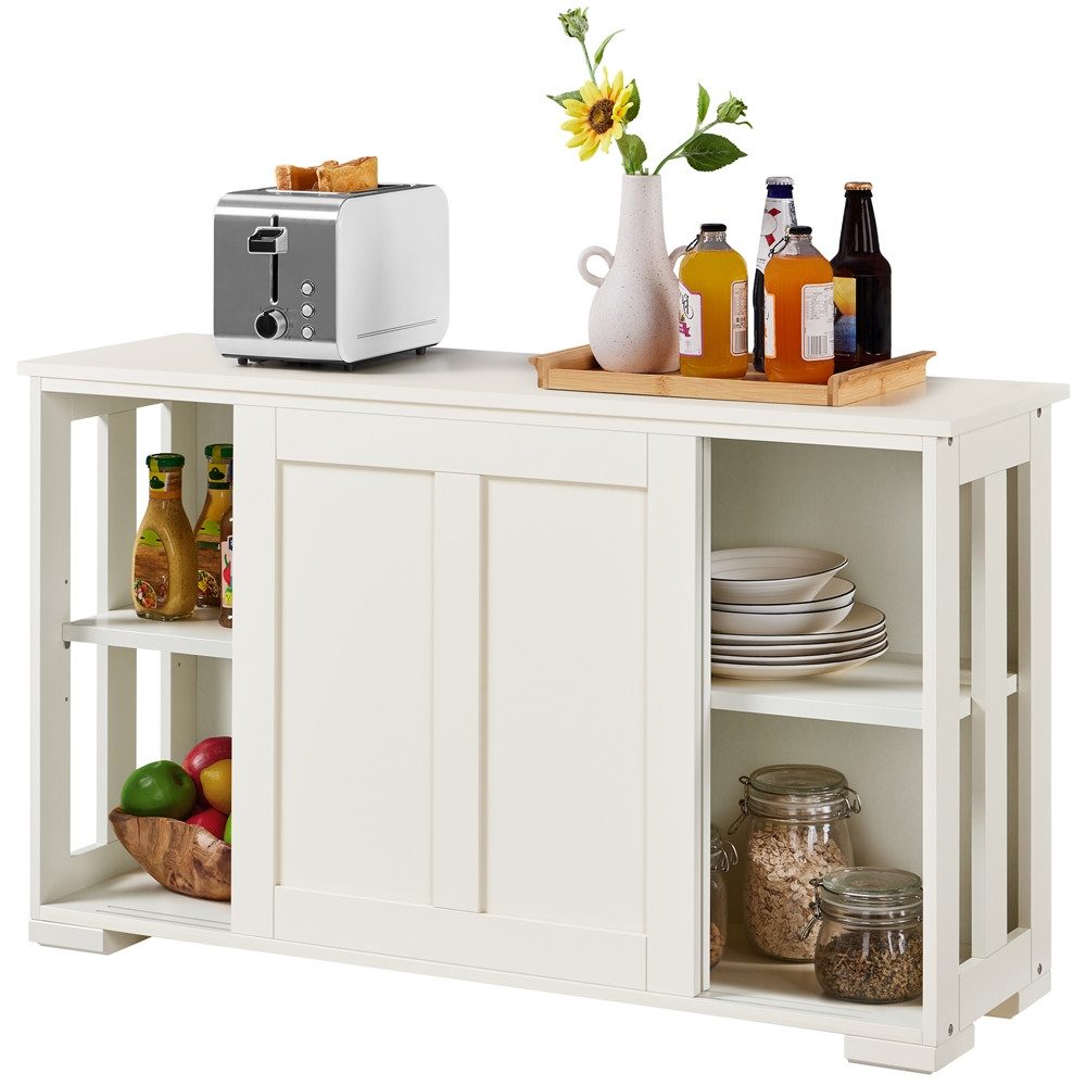 Yaheetech Kommode Küchenschrank Unterschrank, Sideboard mit Stauraum und Schiebetüren