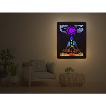 WohndesignPlus LED-Bild LED-Wandbild "Chakra" 70cm x 90cm mit Akku/Batterie, Esoterik, DIMMBAR! Viele Größen und verschiedene Dekore sind möglich.