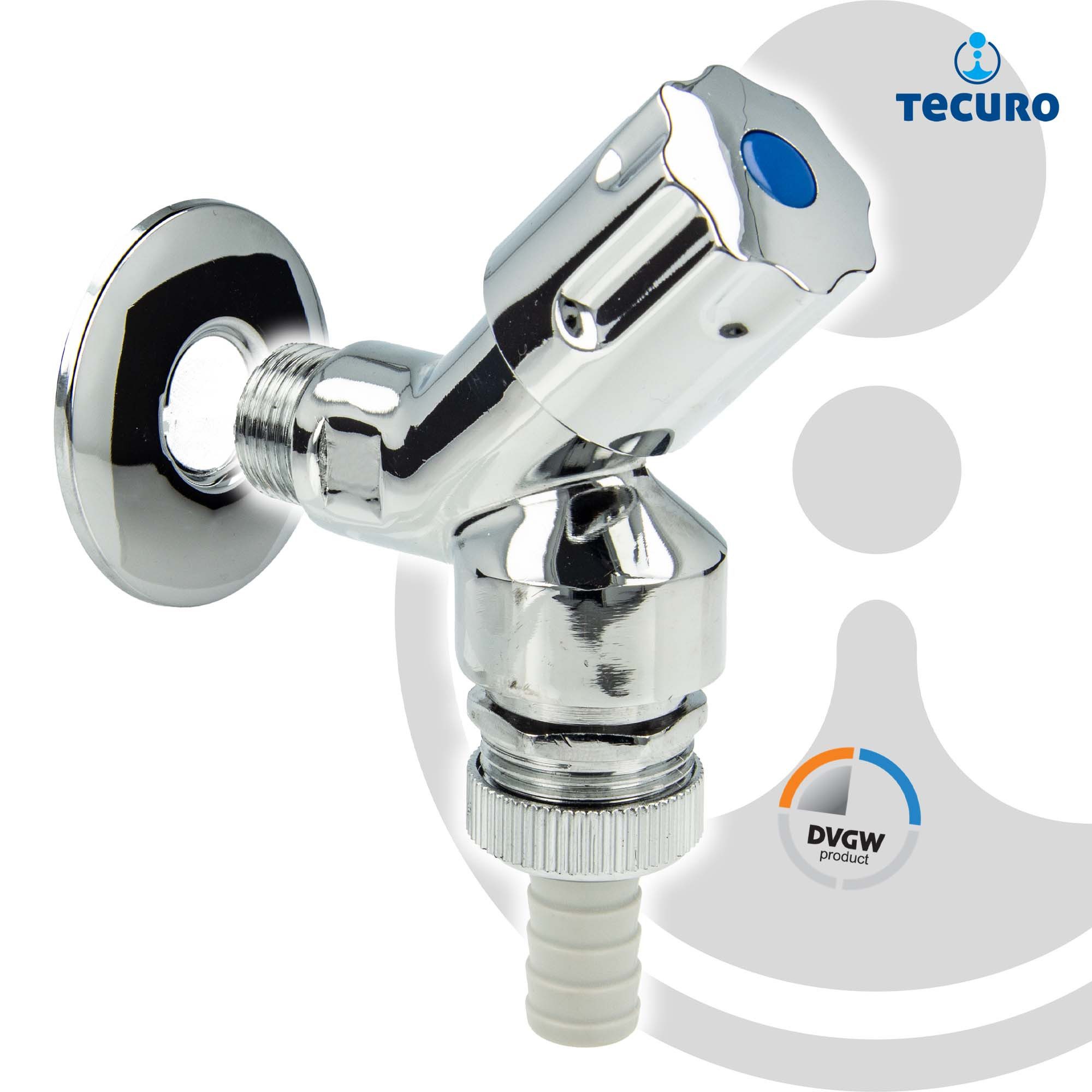 tecuro Geräteventil DESIGN Geräteventil 1/2 Zoll für Wasch,- Spülmaschine mit Rohrbelüfter