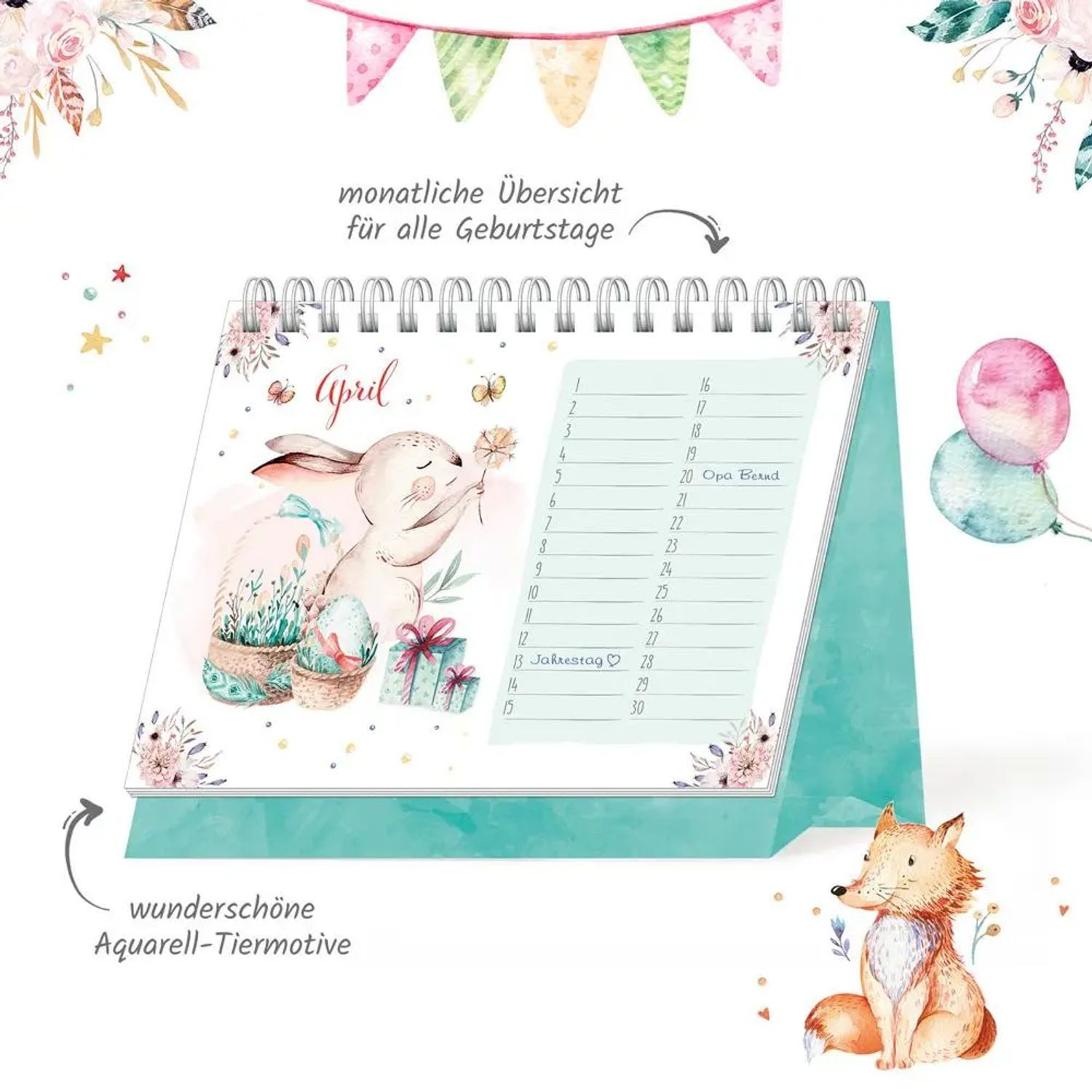 Trötsch Verlag Geburtstagskalender Trötsch Aufstellkalender Geburtstagskalender Waldfreunde