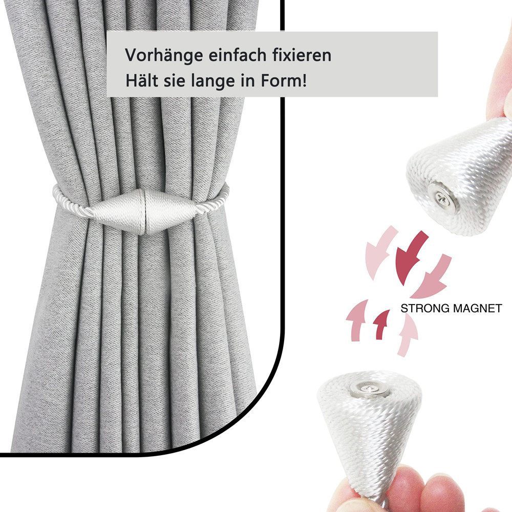 Agger Raffhalter Magnetische Vorhang Raffhalter 2 Stück, Vorhang Raffhalter Schnallen, (2-tlg), Holdbacks Halter Haken Clip für Zuhause Schlafzimmer Büro