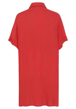 LASCANA Longbluse mit Knopfleiste, Kurzarmbluse, Blusenkleid, sommerlich