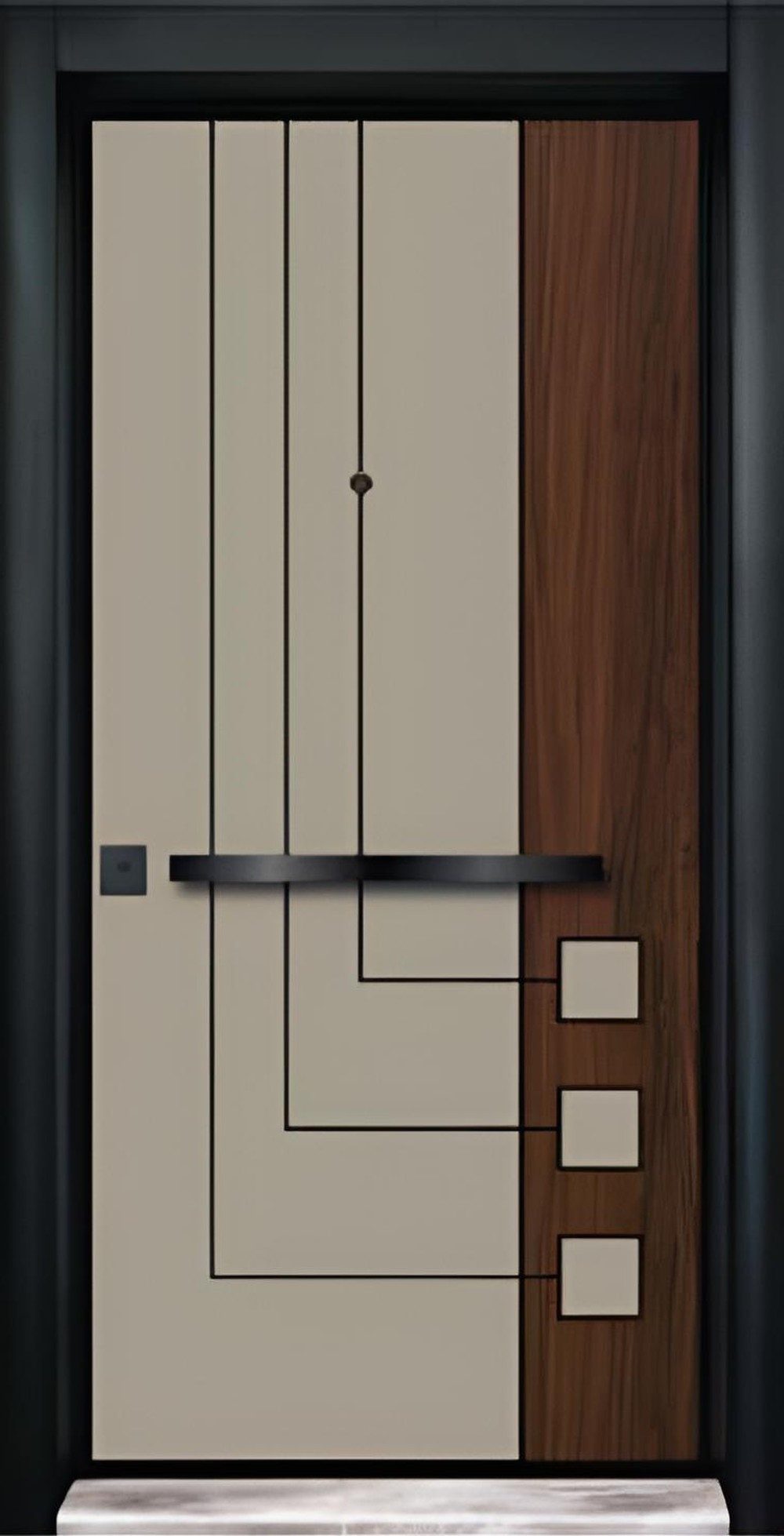 JVmoebel Haustür Exklusive Beige Designer Eingangstür Hochwertige Flurtüren, Made in Europa