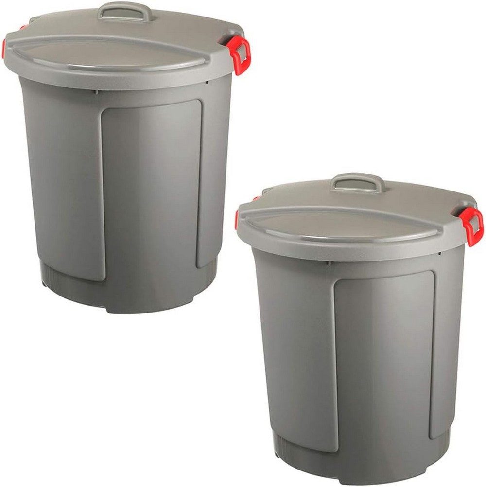 BRB-Lagertechnik Mülleimer BRB 2 Rundtonnen mit Deckel, 75 Liter, frostsicher bis -20°C, Frostsicher bis -20°C