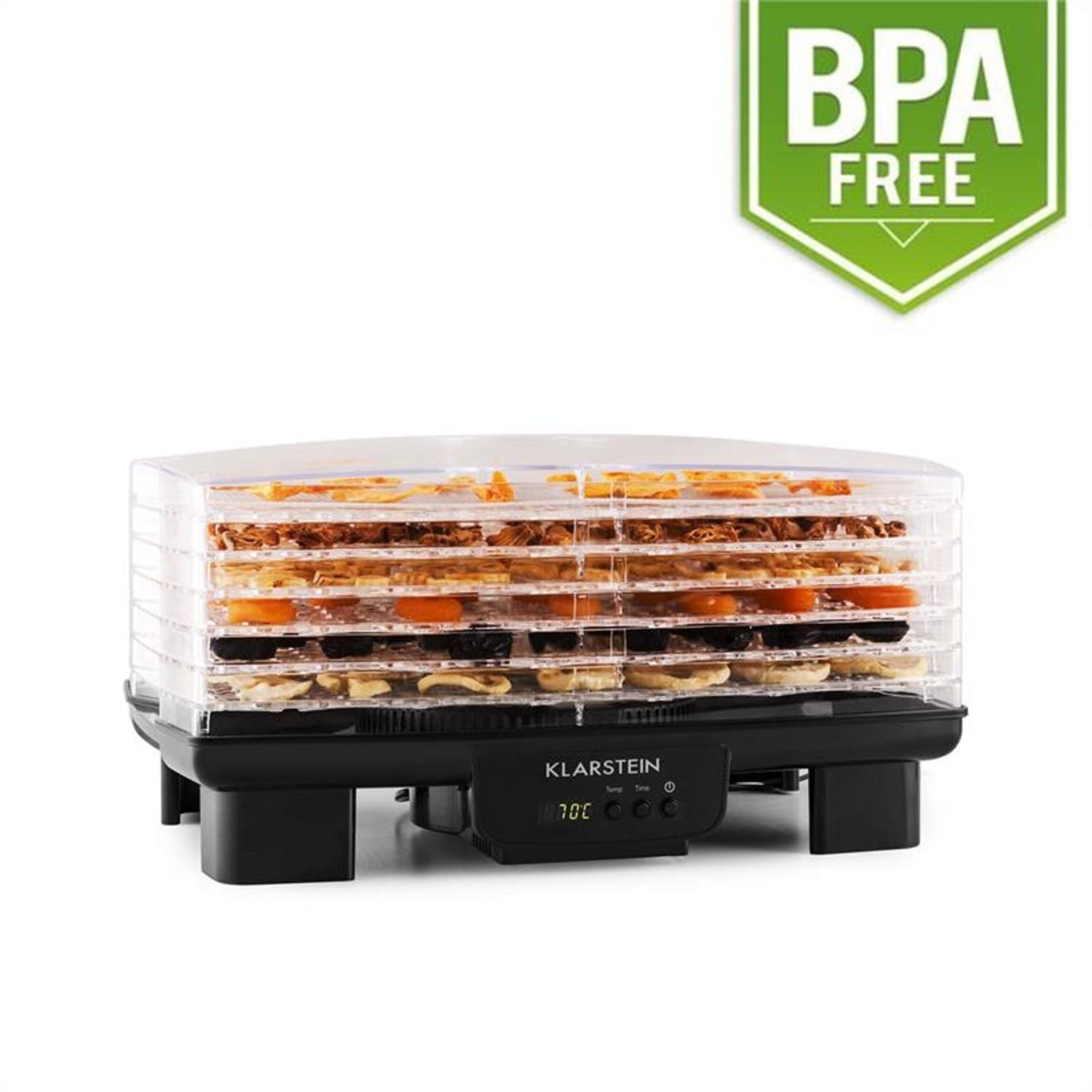 Klarstein Dörrautomat Bananarama 550 W, Dörrautomat groß für Pilze Obst Trockner Dörrgerät Dehydrator