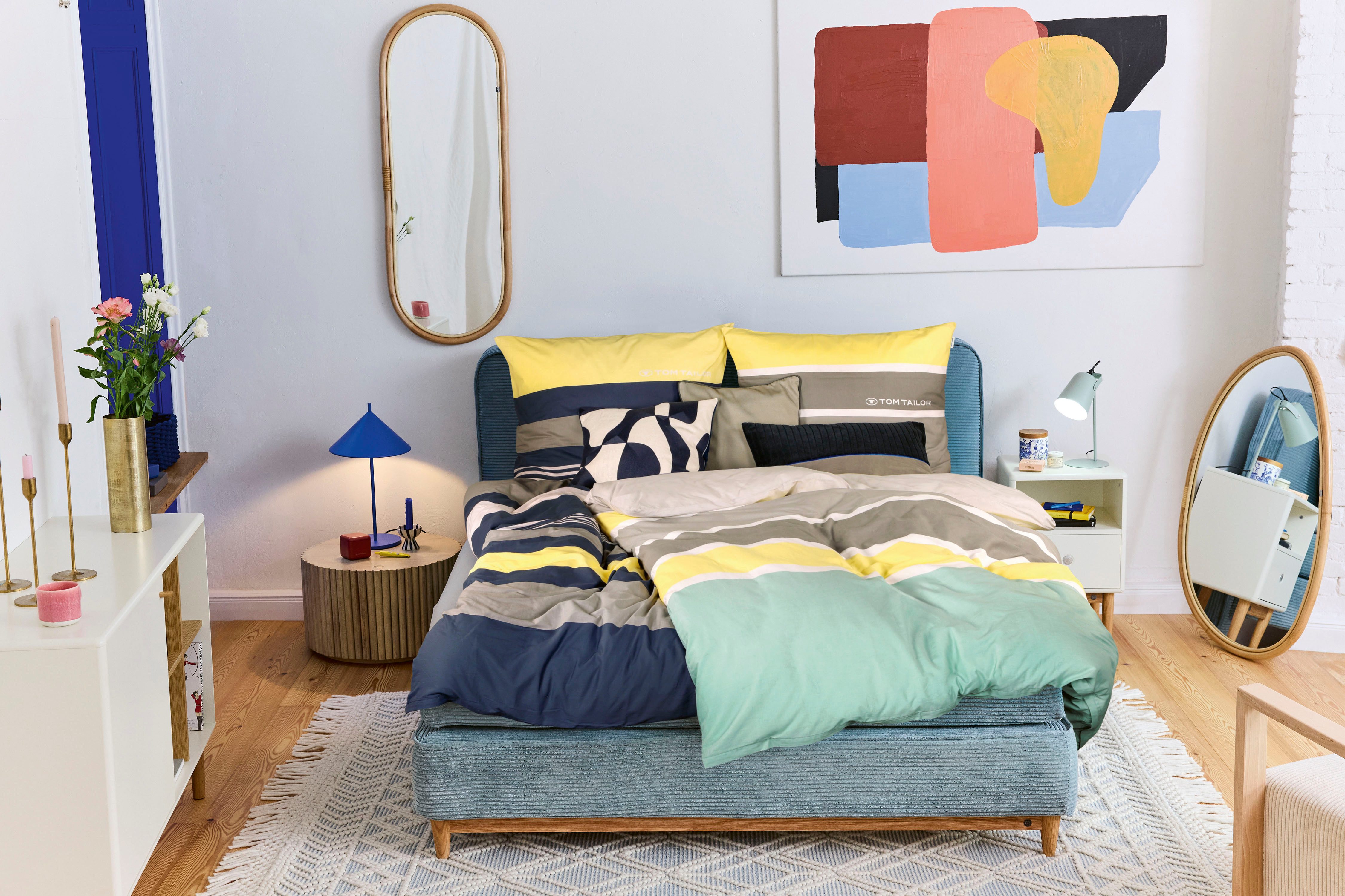 TOM TAILOR HOME Bettwäsche Felix in Gr. 135x200 oder 155x220 cm, Renforcé, 3 teilig, mit GRATIS-Zugabe: Gästehandtuch (100% Baumwolle), mit Reißverschluss – Bild 5 von 5