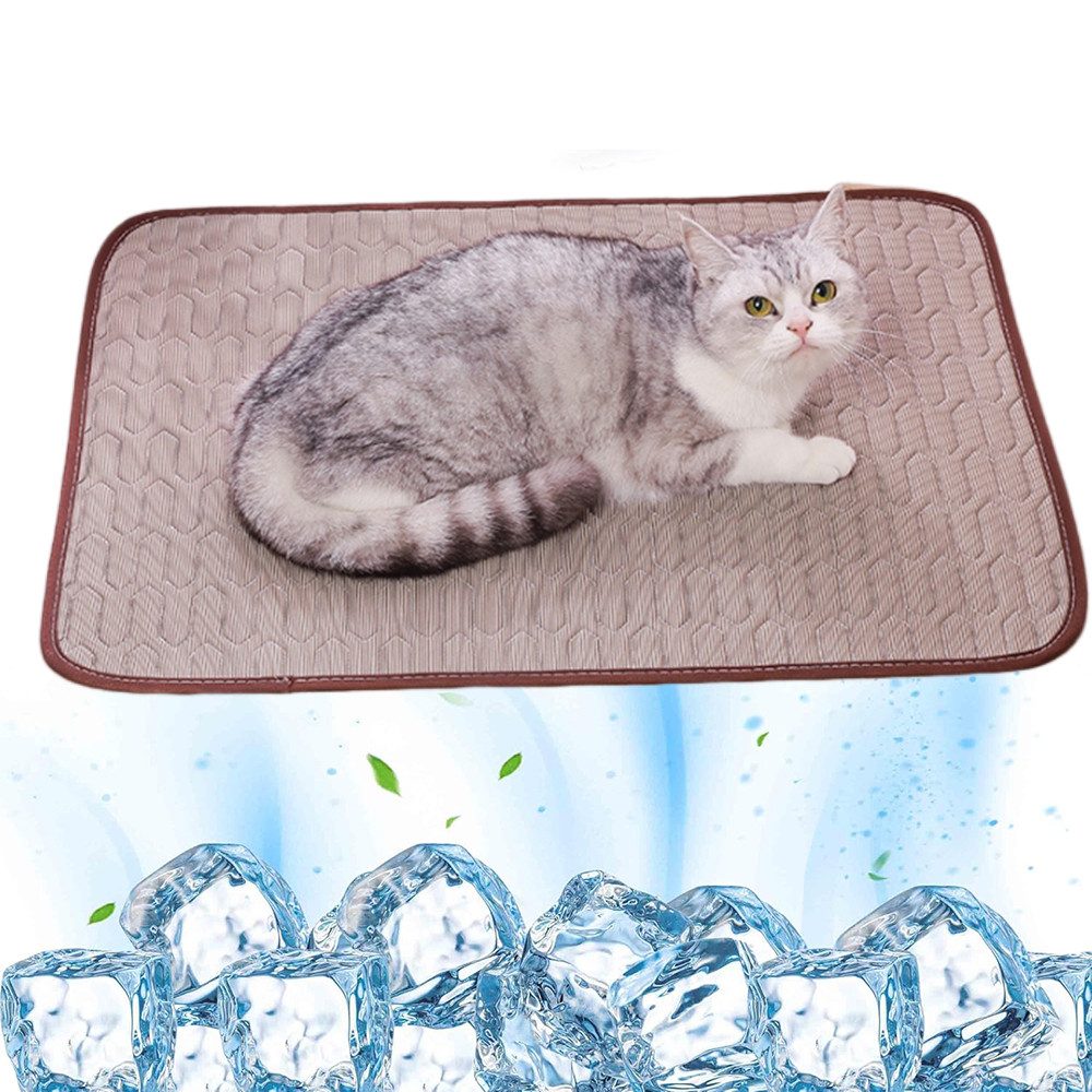 Srvillg Hundematte Selbstkühlende Hundematte, Kühldecke Katzen,Waschbar Kältematte, für Drinnen, Draußen und im Auto ideal für kleine Katzen und Hunde