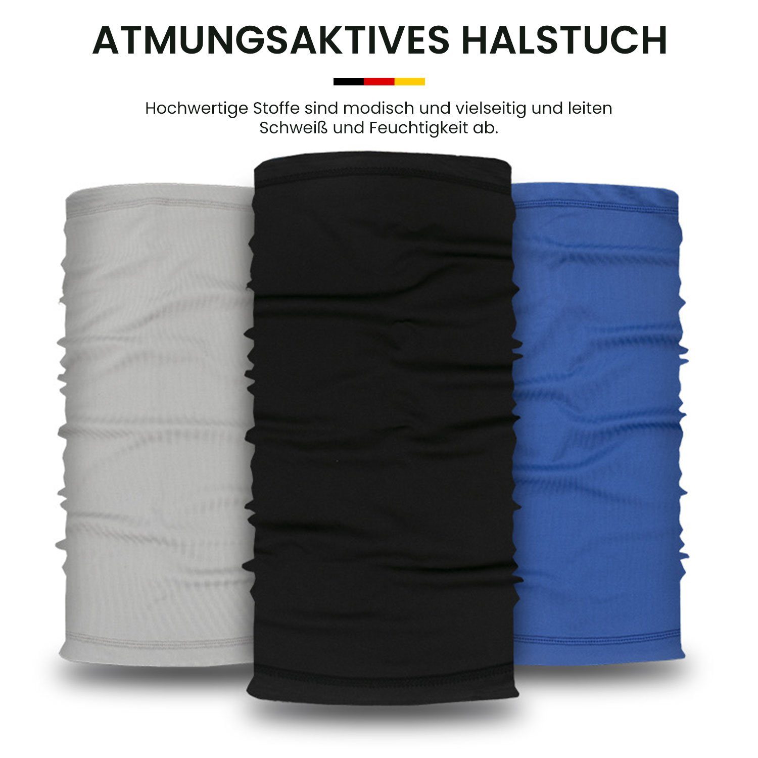 Halstuch Sport-Turban-Schal,Herren/Damen, Königsblau Bandana Multifunktionstuch (3-St), MAGICSHE