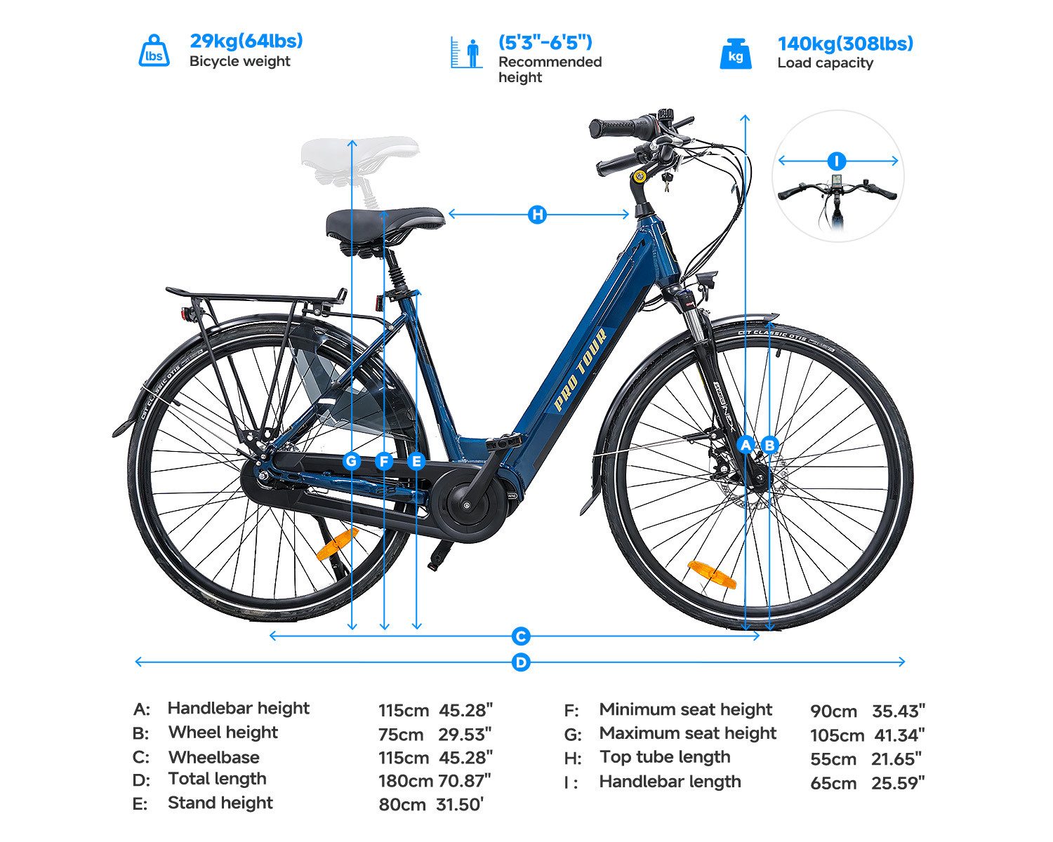 ZMH E-Bike Mountainbike Elektrisches Fahrrad 5.3 Mestsky 250W Central 504WH, 3 Gang, Heckmotor, (1*Mountainbike)