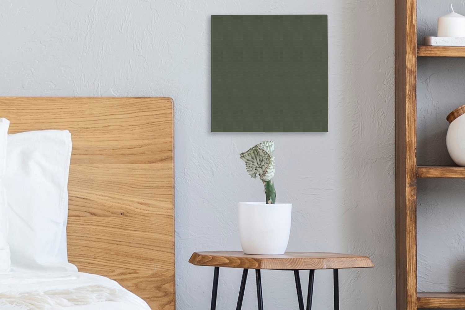 Grün Leinwand - St), Farbe (1 Wohnzimmer Leinwandbild Fest - - Grün OneMillionCanvasses® Olive Schlafzimmer - - für Olivgrün, bunt Bilder
