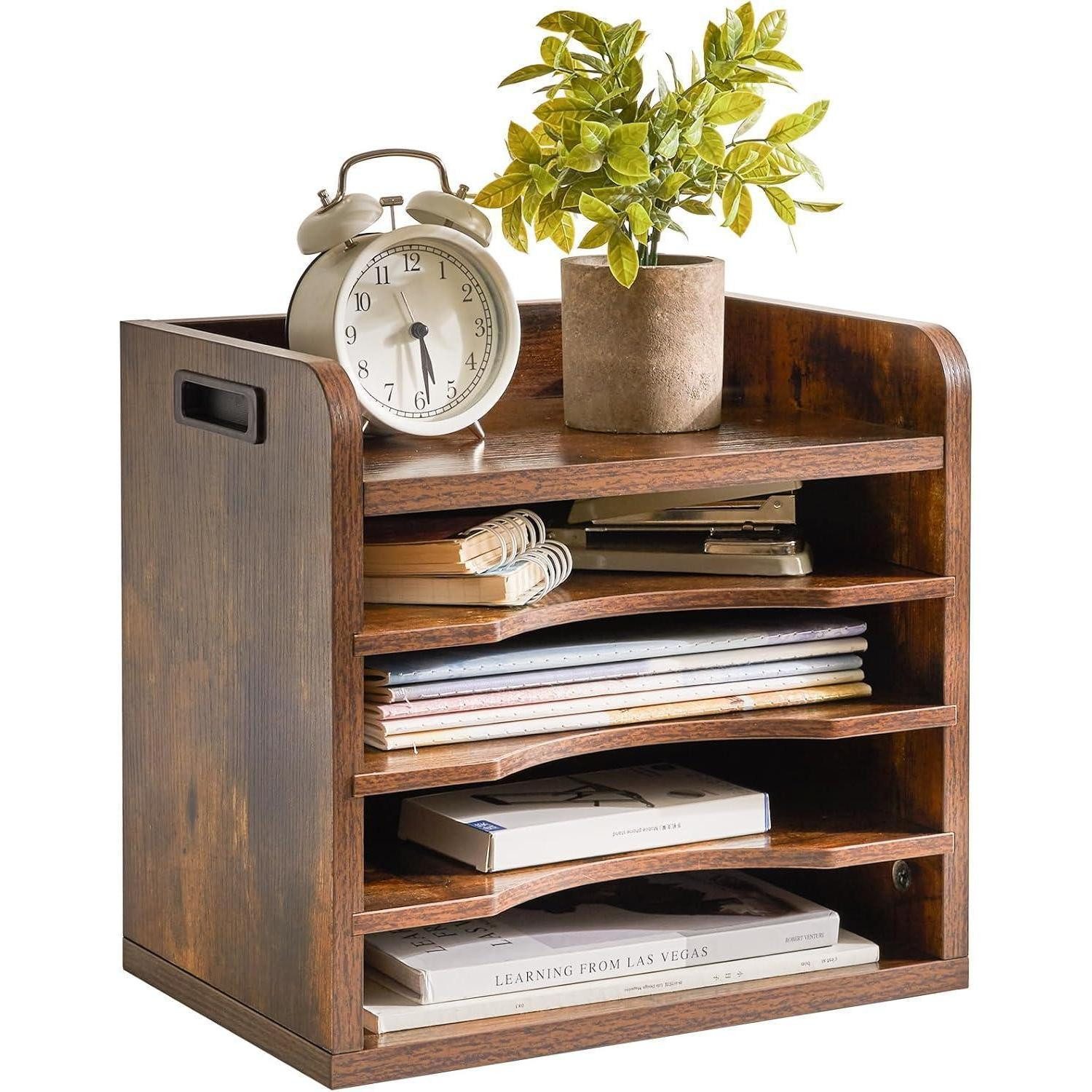LuxusKollektion Aktenregal Schreibtisch Organizer Holz Dokumentenablage A4 Aktenmagazinhalter