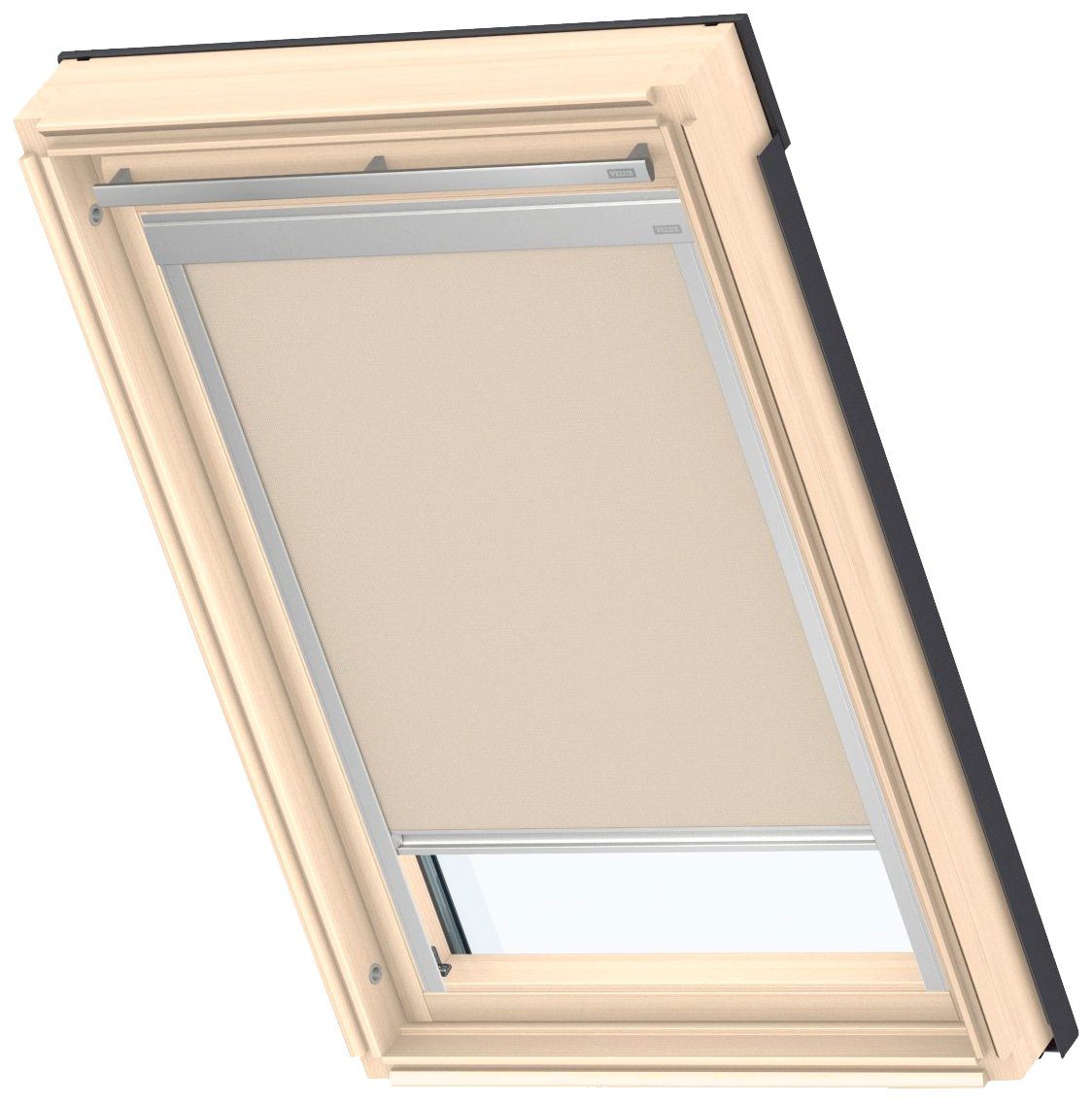 Verdunklungsrollo DBL F04 4230, VELUX, verdunkelnd, ohne Bohren, in Führungsschienen, VELUX »Pick & Click!«, alufarbene Führungsschienen & Griffleiste