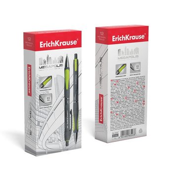 Erich Krause Druckbleistift, Druckbleistift HB 0,5mm mit Griffzone 12 Stück