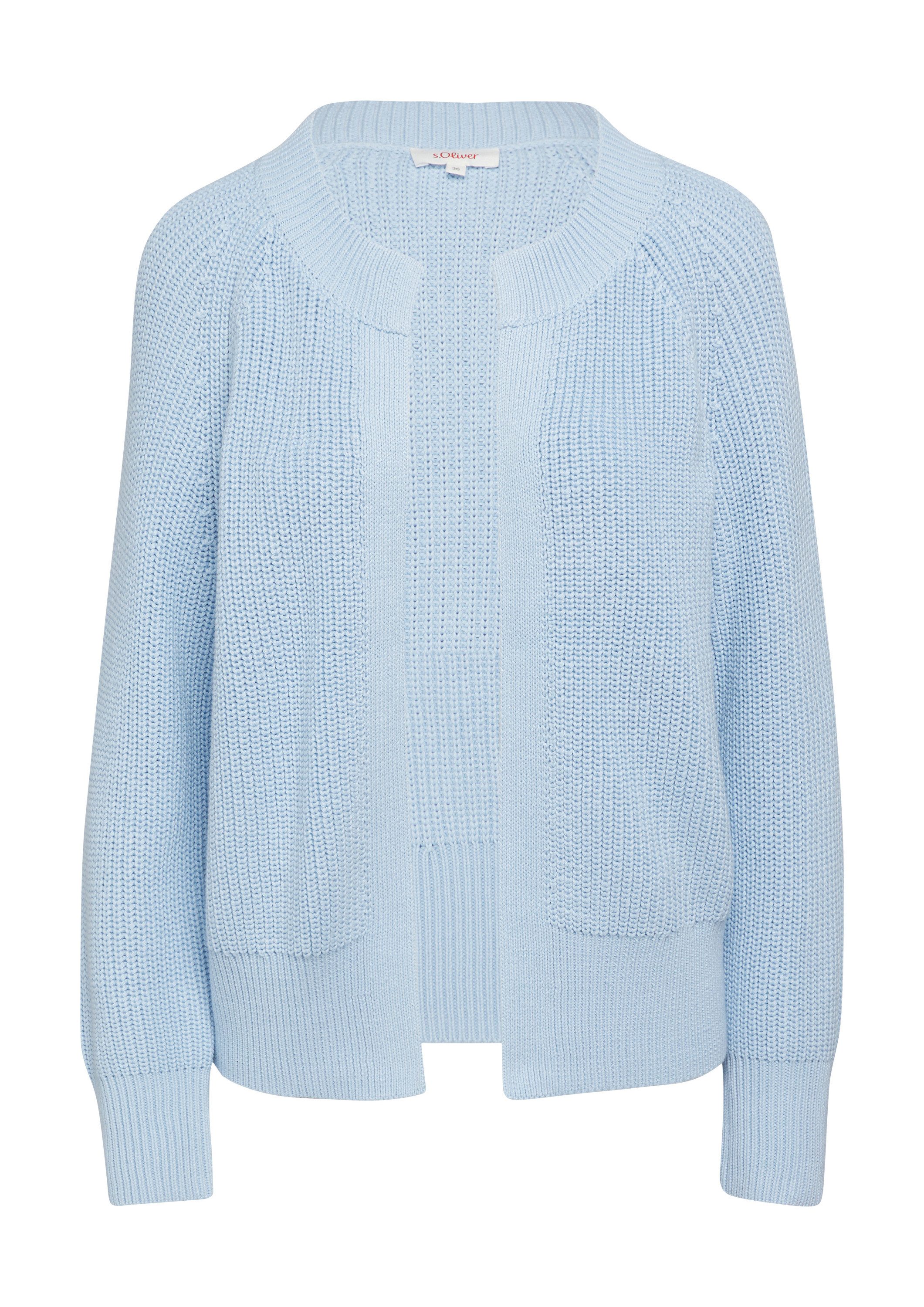 s.Oliver Cardigan Strickjacke Strickjacke mit Raglanärmeln und Rippbündchen günstig online kaufen